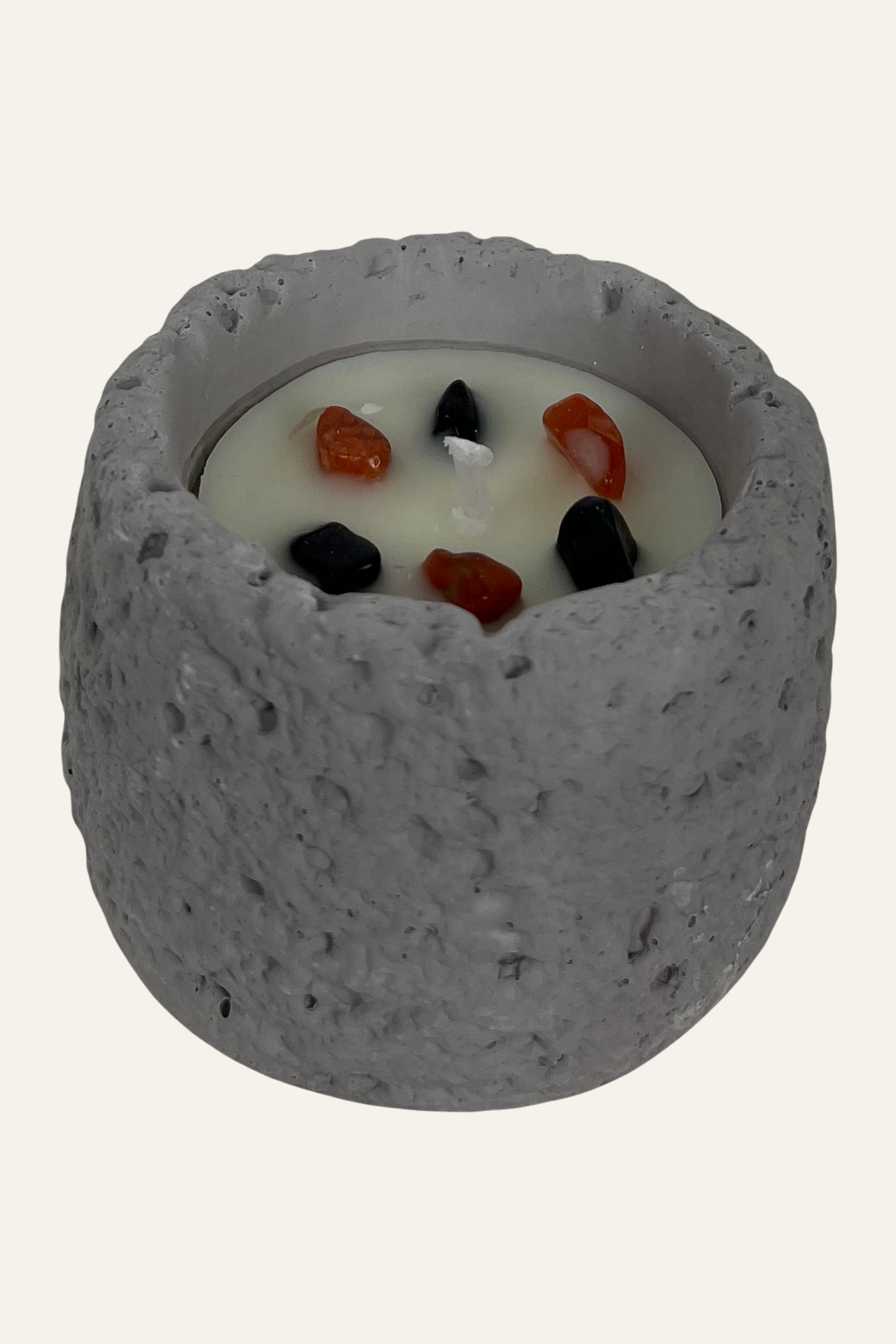Grey Lava Rock Textured Soy Wax Scented Candle