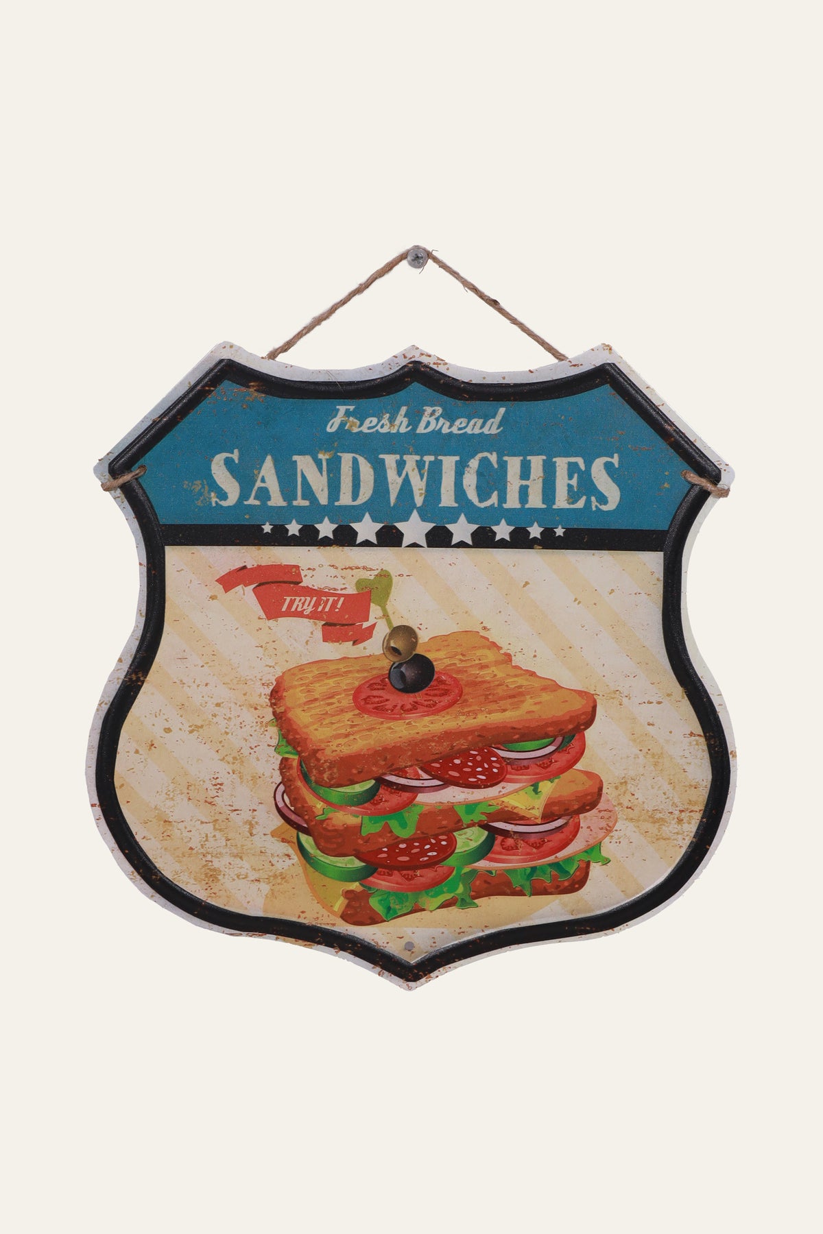 Vintage Metal Sandwich Sign | Home Kitchen Wall Decor