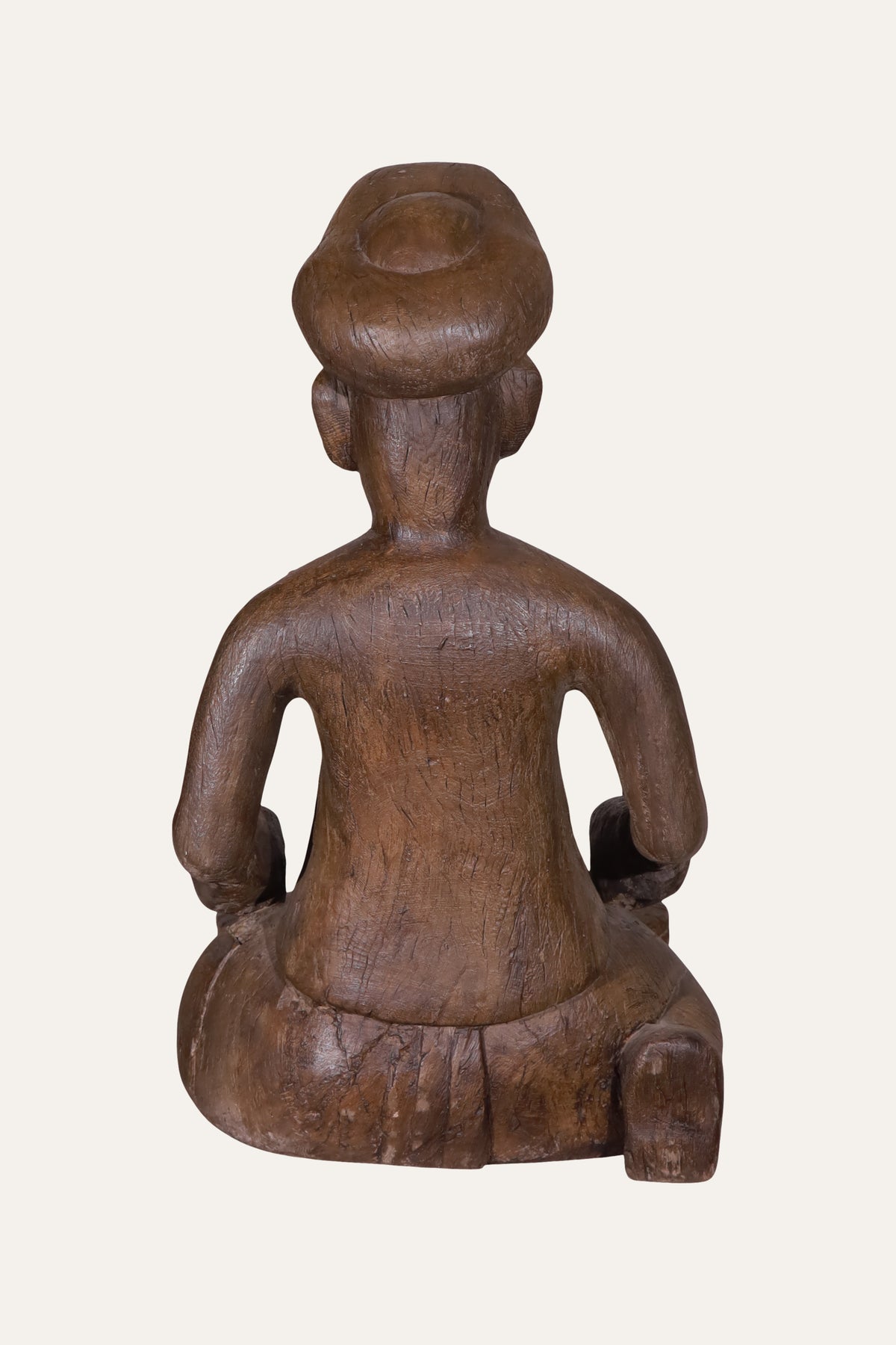 Carved Seated Musician Sculpture with Tabla for Entryway Styling