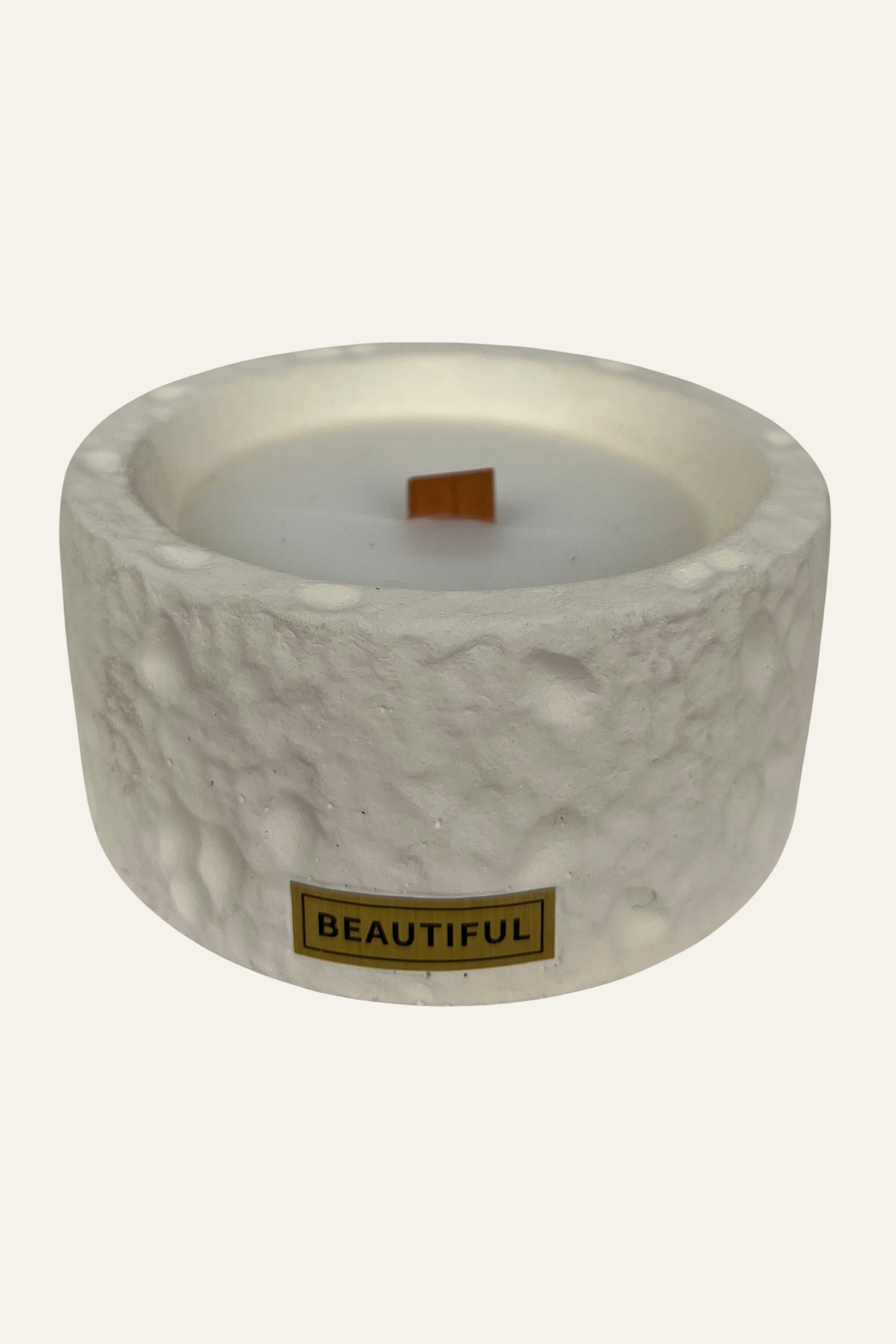 Soy wax Textured Scented Candle with Wood Wick