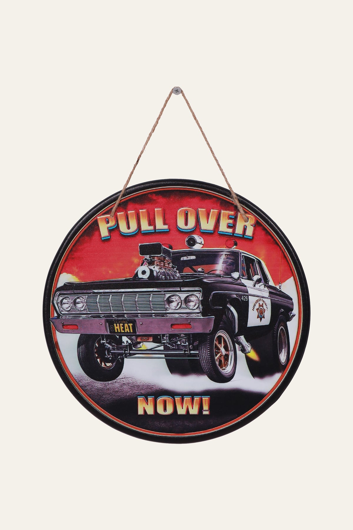 Vintage Highway Patrol Car  Wall Plaque