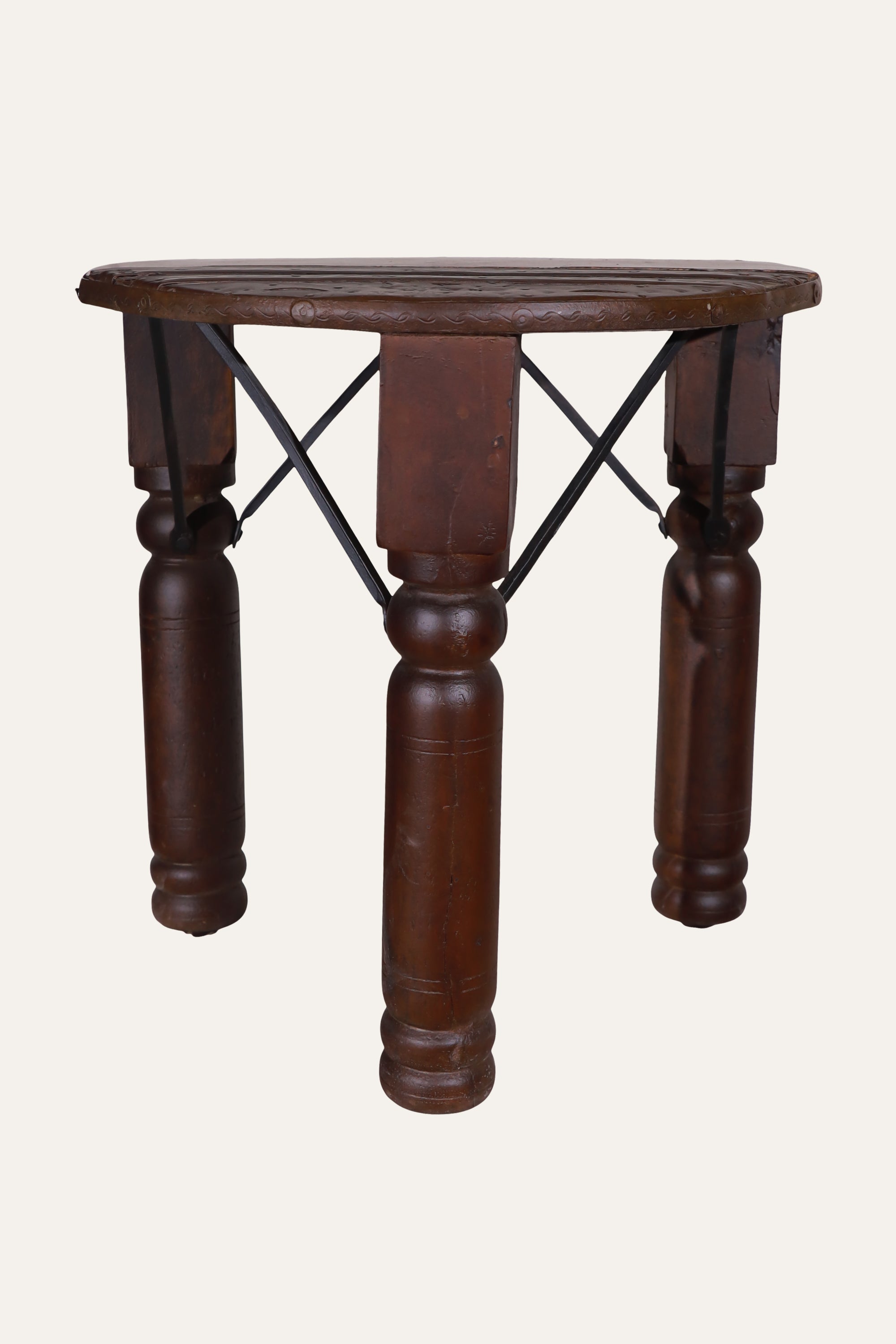 Half Round Wood Side Table for Living Room & Sofa Side
