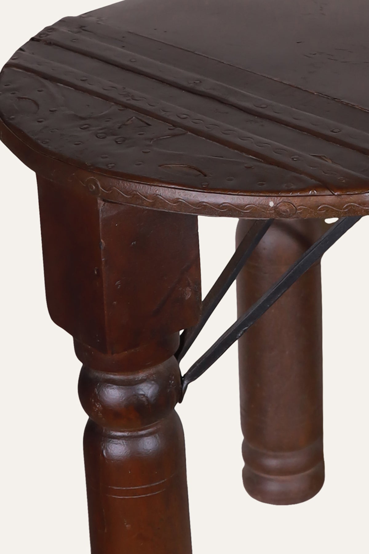 Half Round Wood Side Table for Living Room & Sofa Side