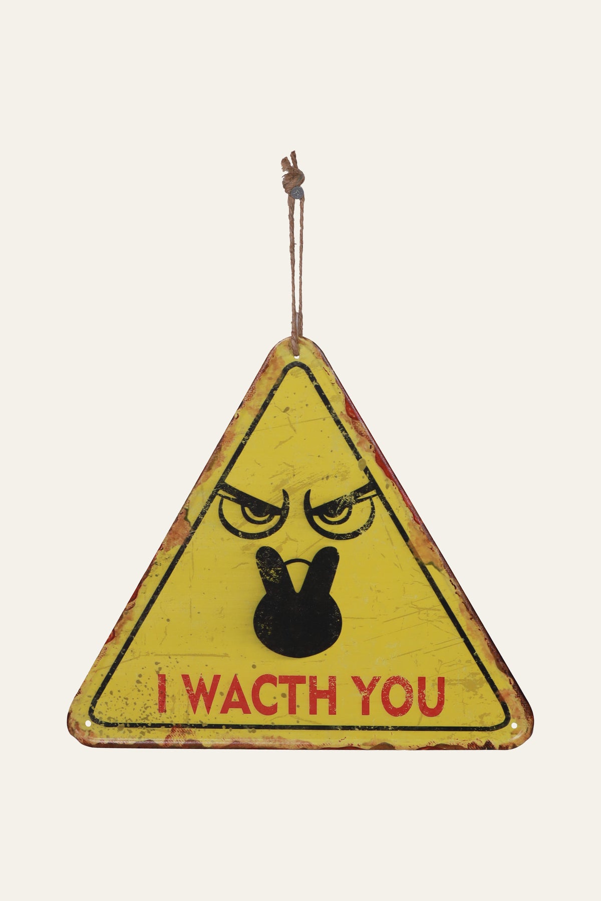 Quirky Bunny Warning Vintage Sign