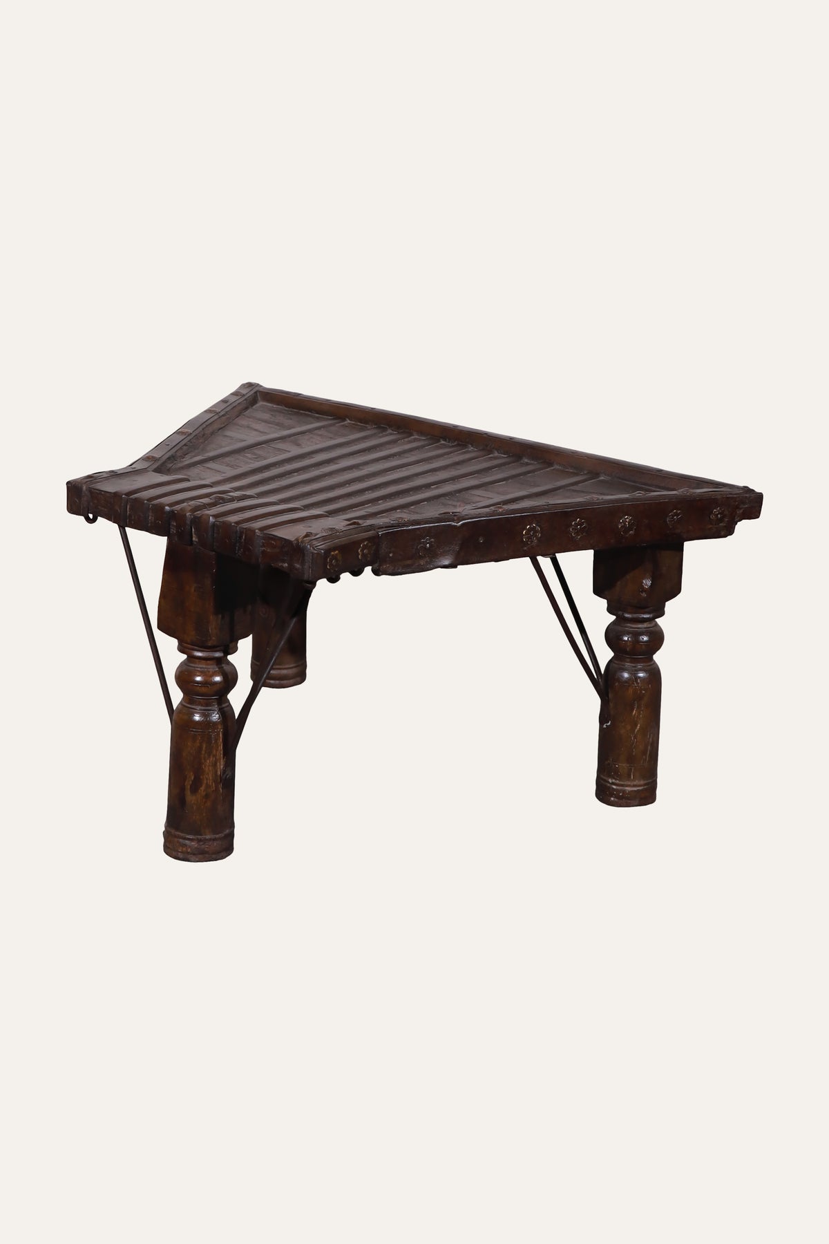 Heritage Style Carved Wood Side Table for Living Room & Foyer