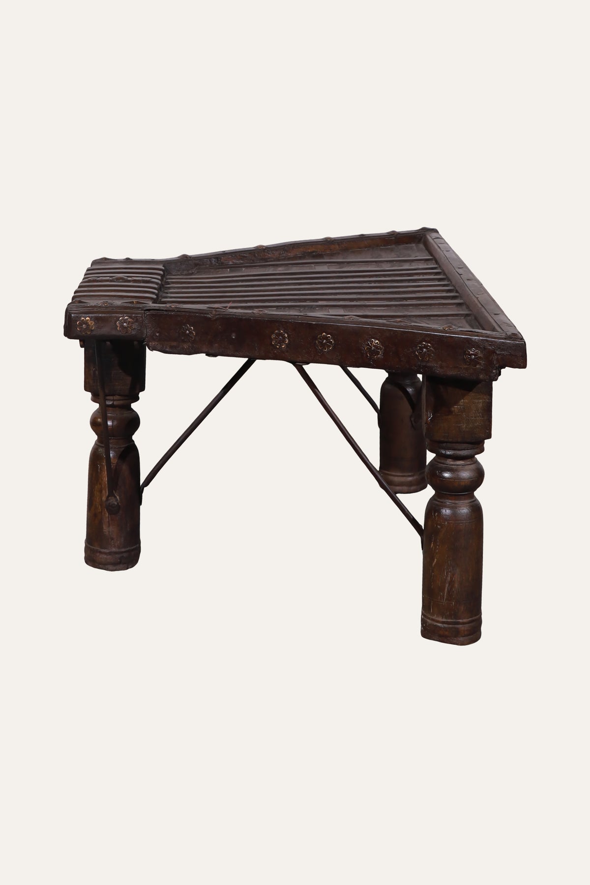 Heritage Style Carved Wood Side Table for Living Room & Foyer