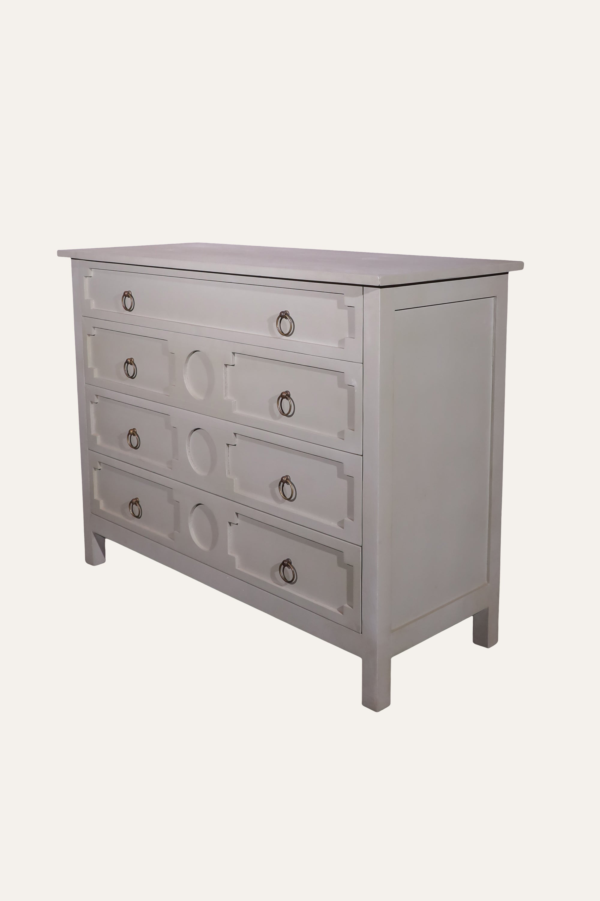 Muted Cream 4-Drawer Wooden Chest of Drawers for Office Spaces