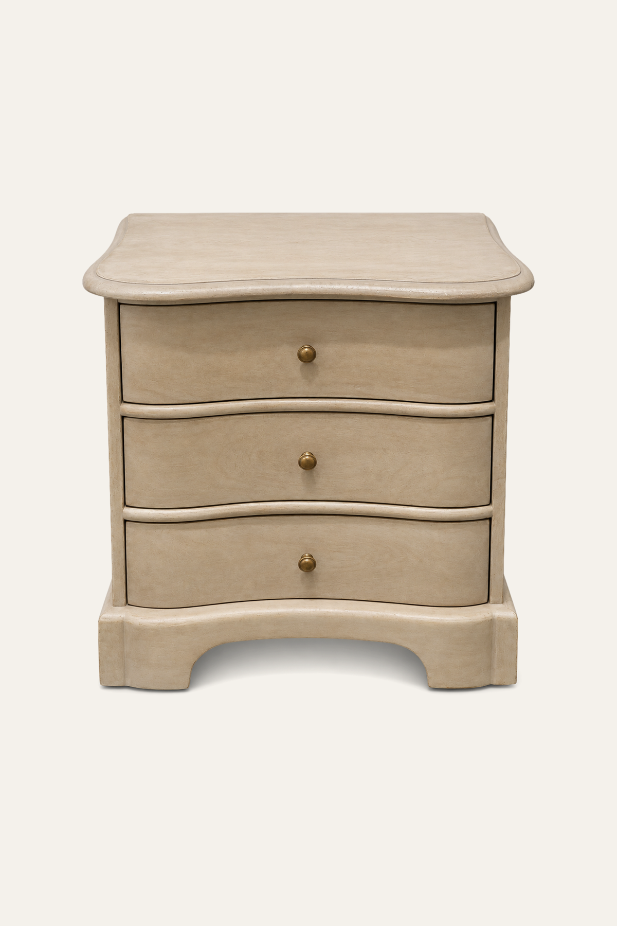 Dual Toned Curved 3-Drawer Bed Side Table