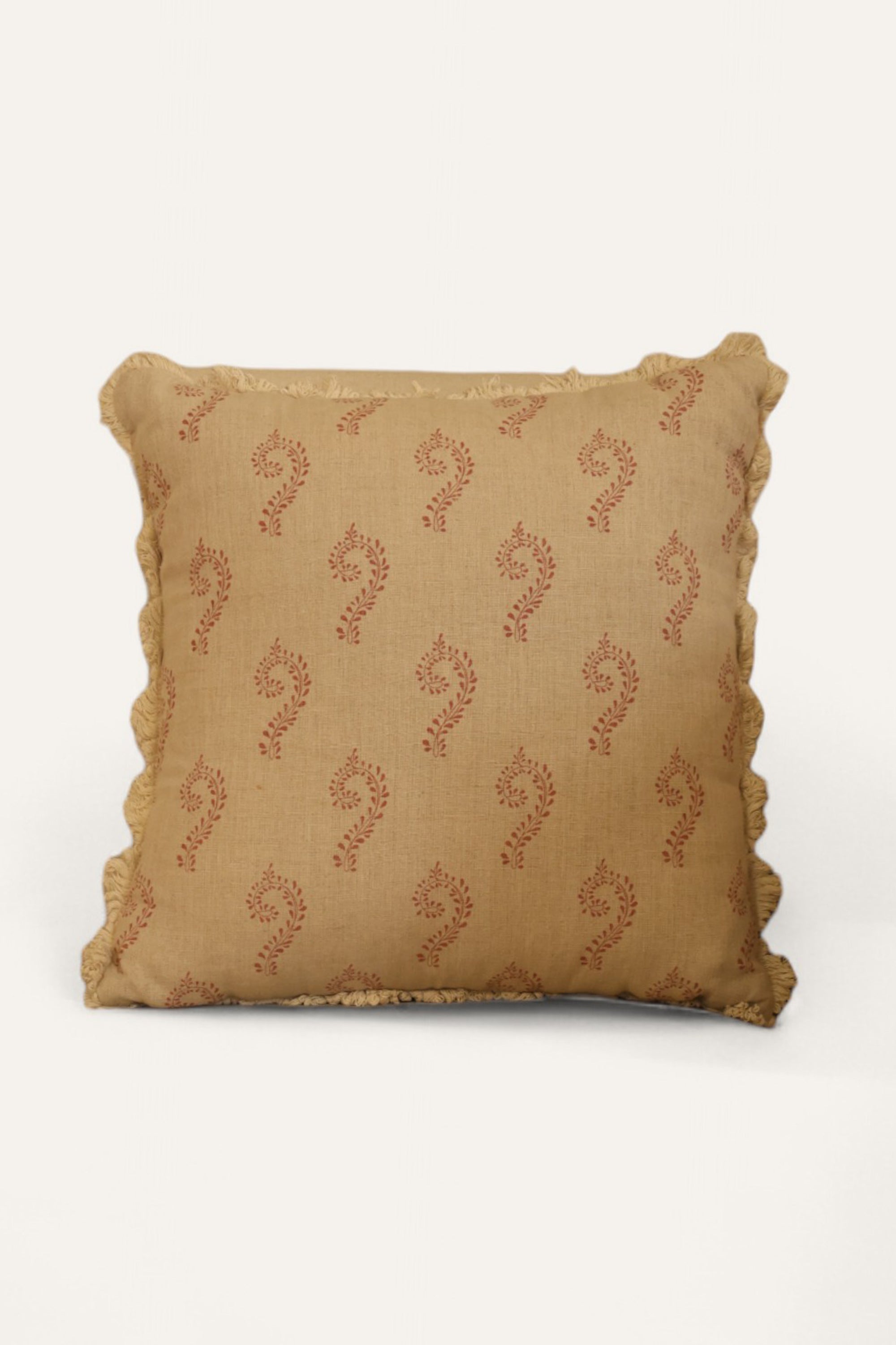 Summer Red Block Print Cushion