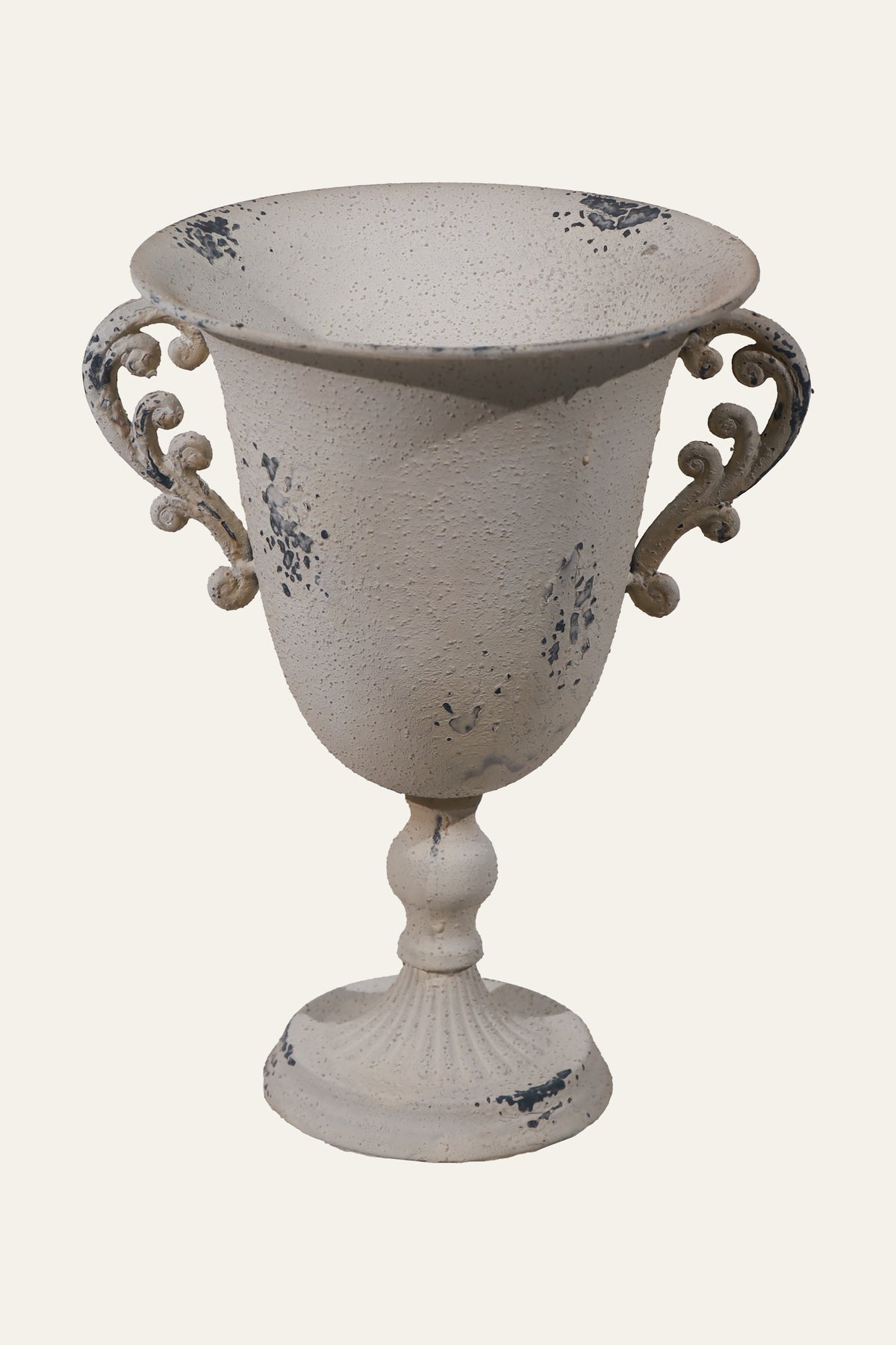 Tall Scroll-Handle Tapered Urn Planter for Cottage Garden Decor