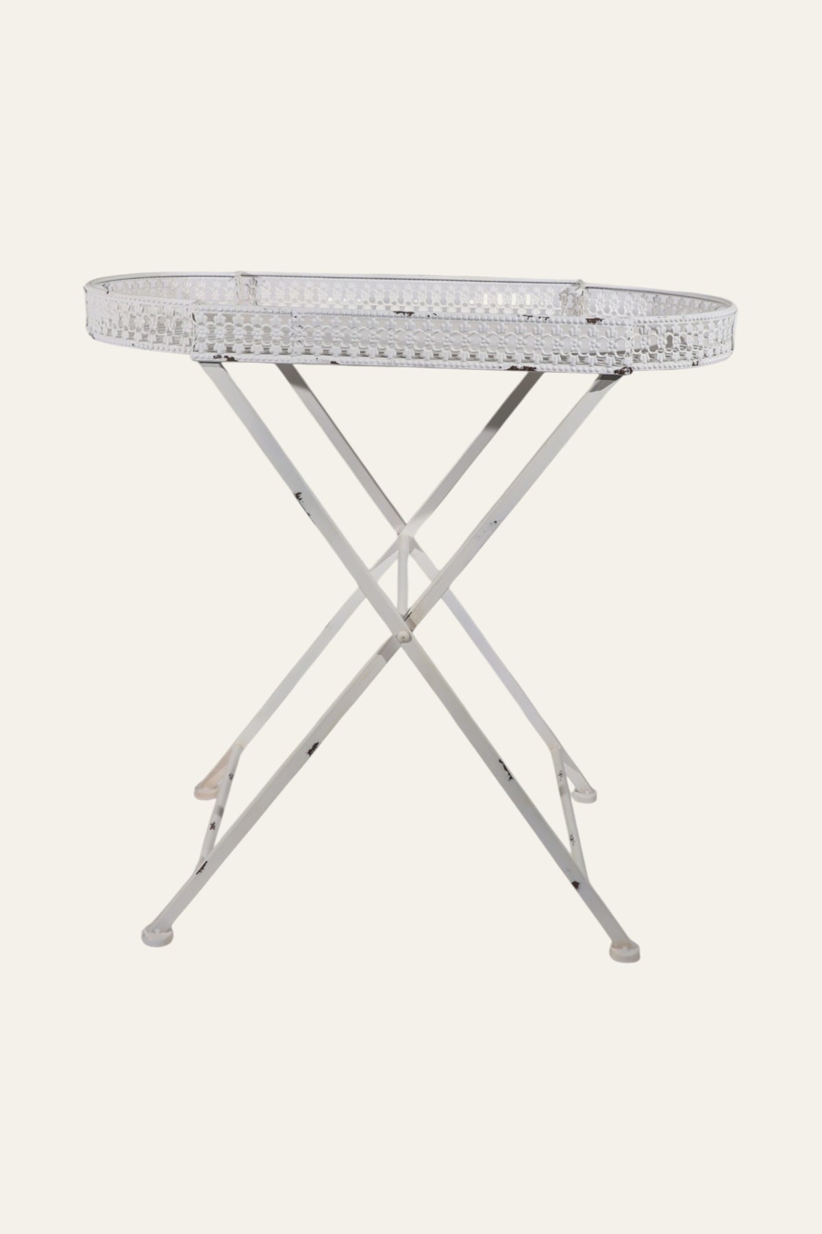 Folding Oval Butler Tray Table for Dining Rooms