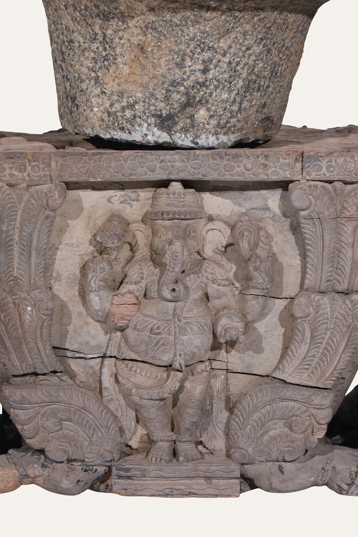 Shiva Lingam on Ornately Carved Panel