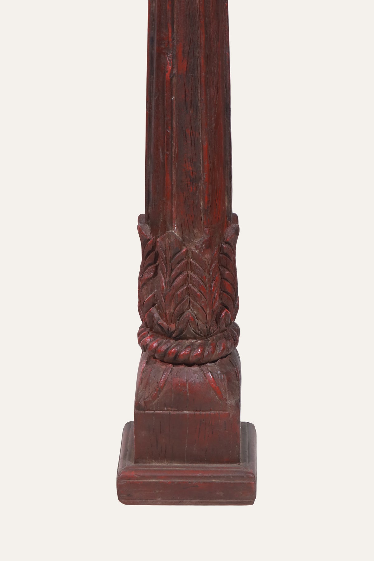 Seated Deity Figurine on Carved Fluted Column