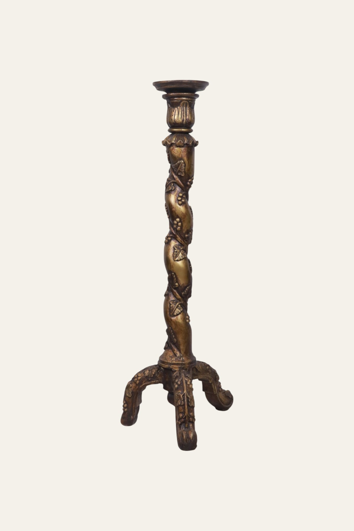 Twisted Vine Floor Candle Pillar with Tripod Feet
