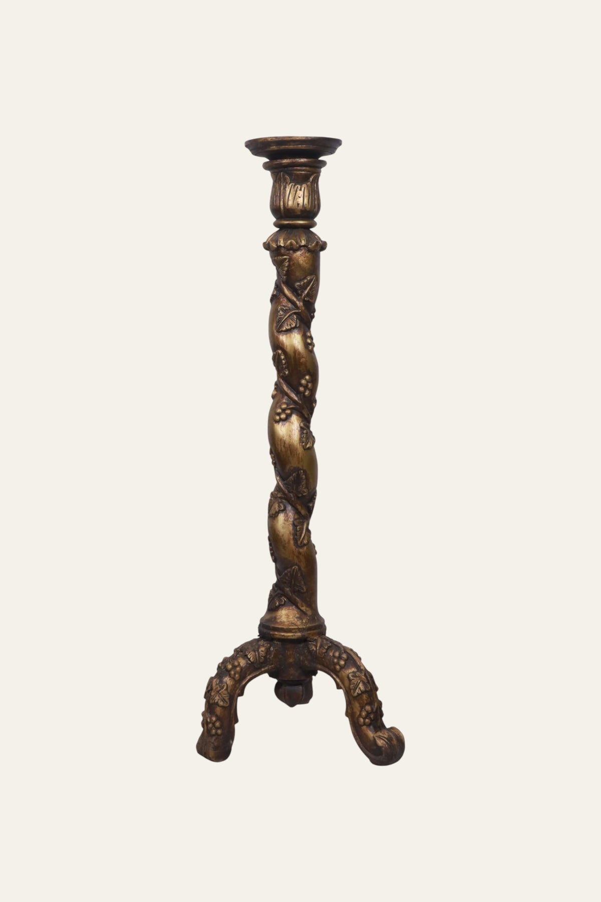 Twisted Vine Floor Candle Pillar with Tripod Feet