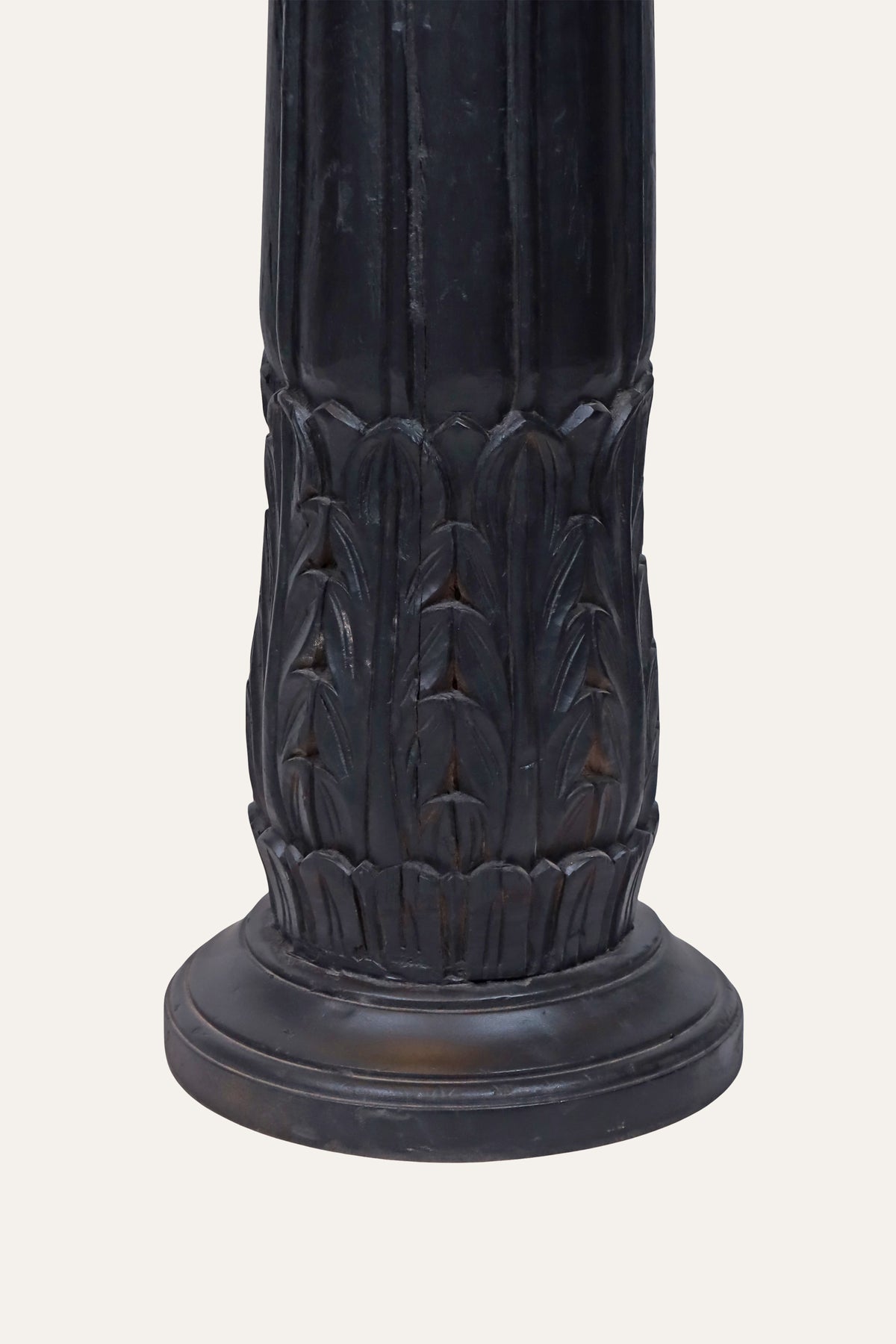 Rearing Horse Sculpture on Black Fluted Pedestal