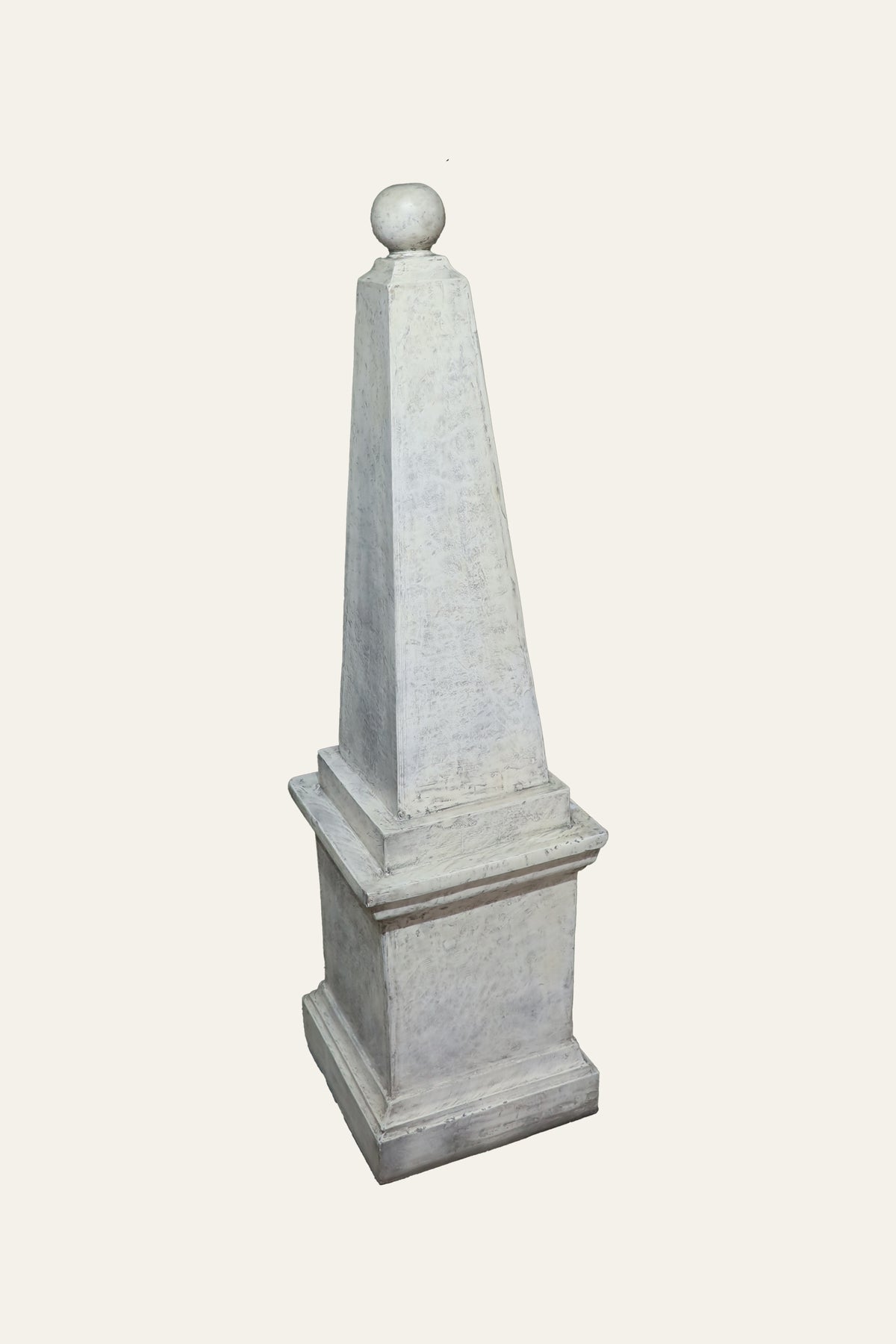 Tall White Obelisk on Stepped Base
