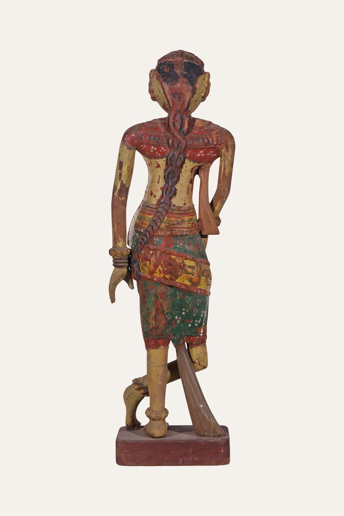 Vintage Hand-Carved Female Court Dancer