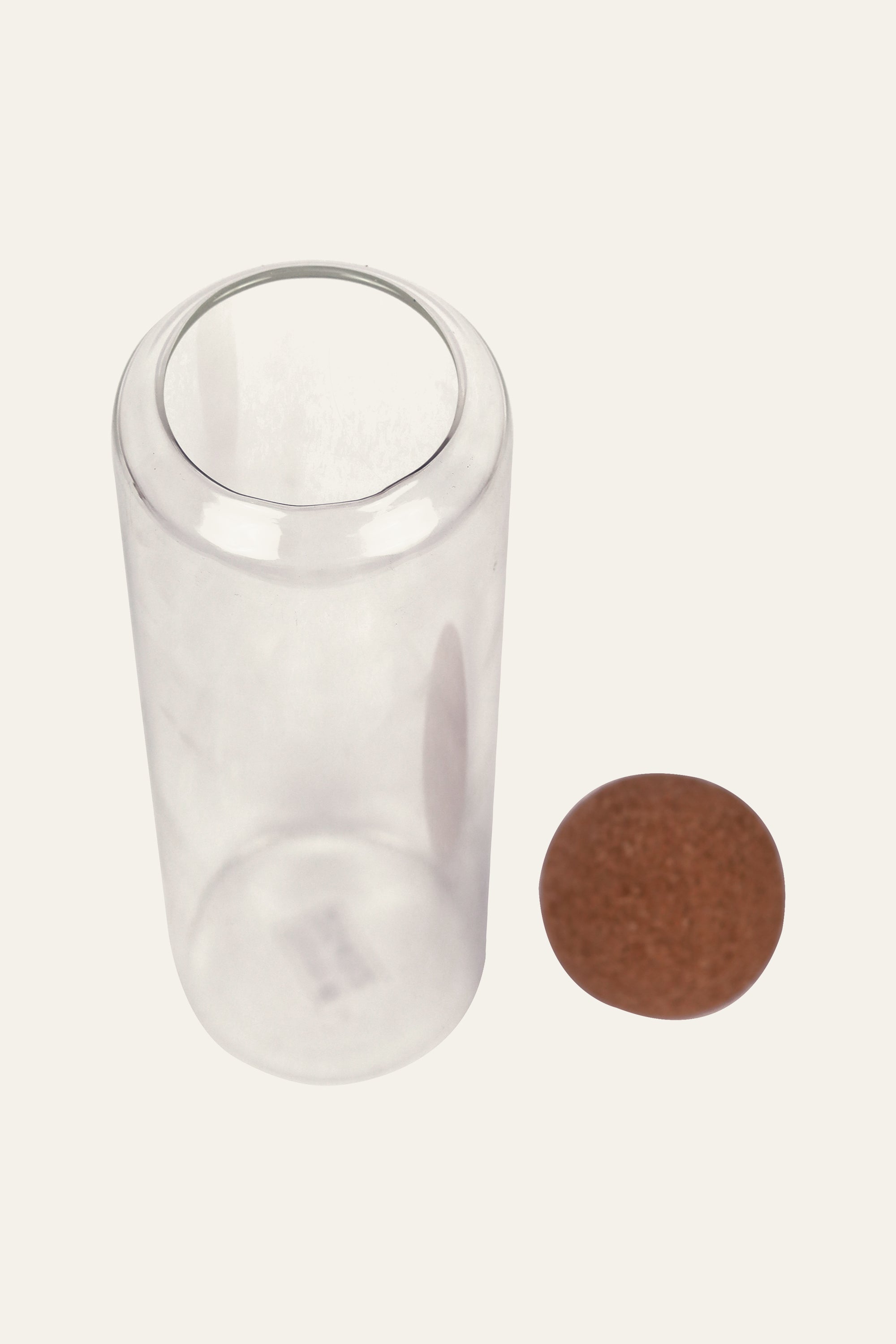 Modern Glass Jar with Cork Ball Stopper