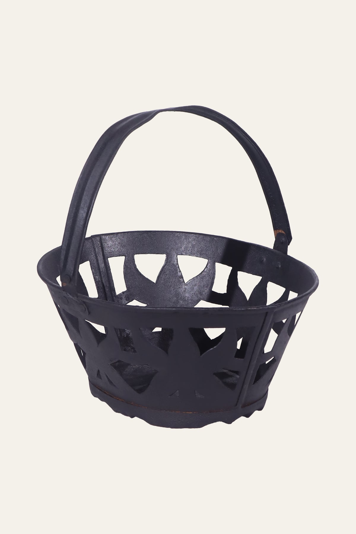 Compact Black Metal Basket for Display
