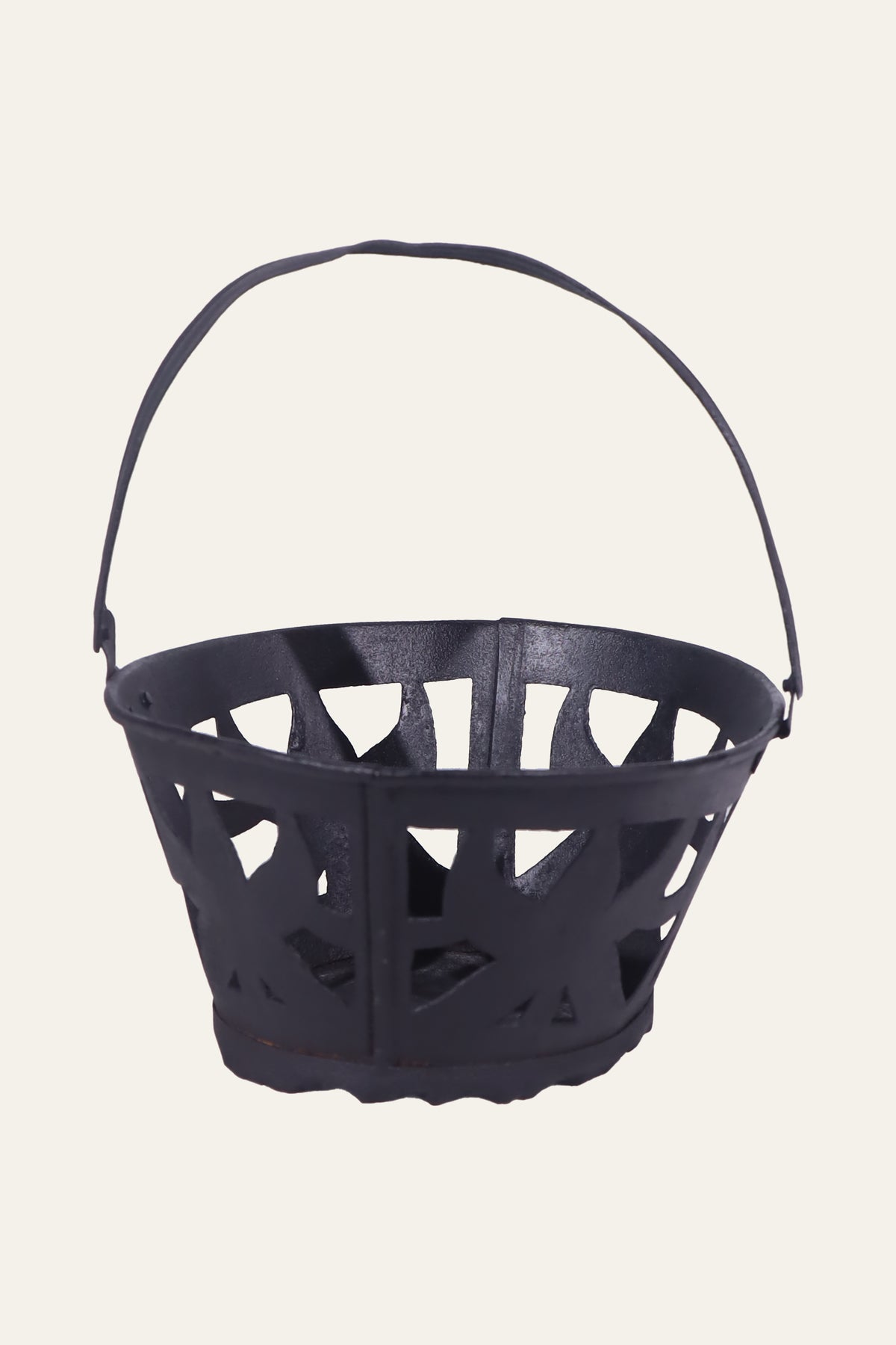Compact Black Metal Basket for Display