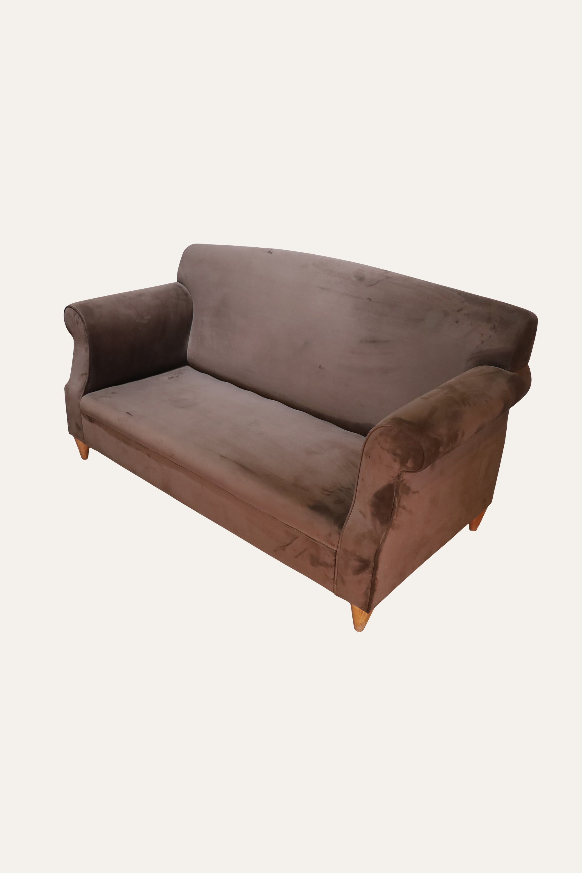 Velvet Rolled Arm Sofa for Living Areas