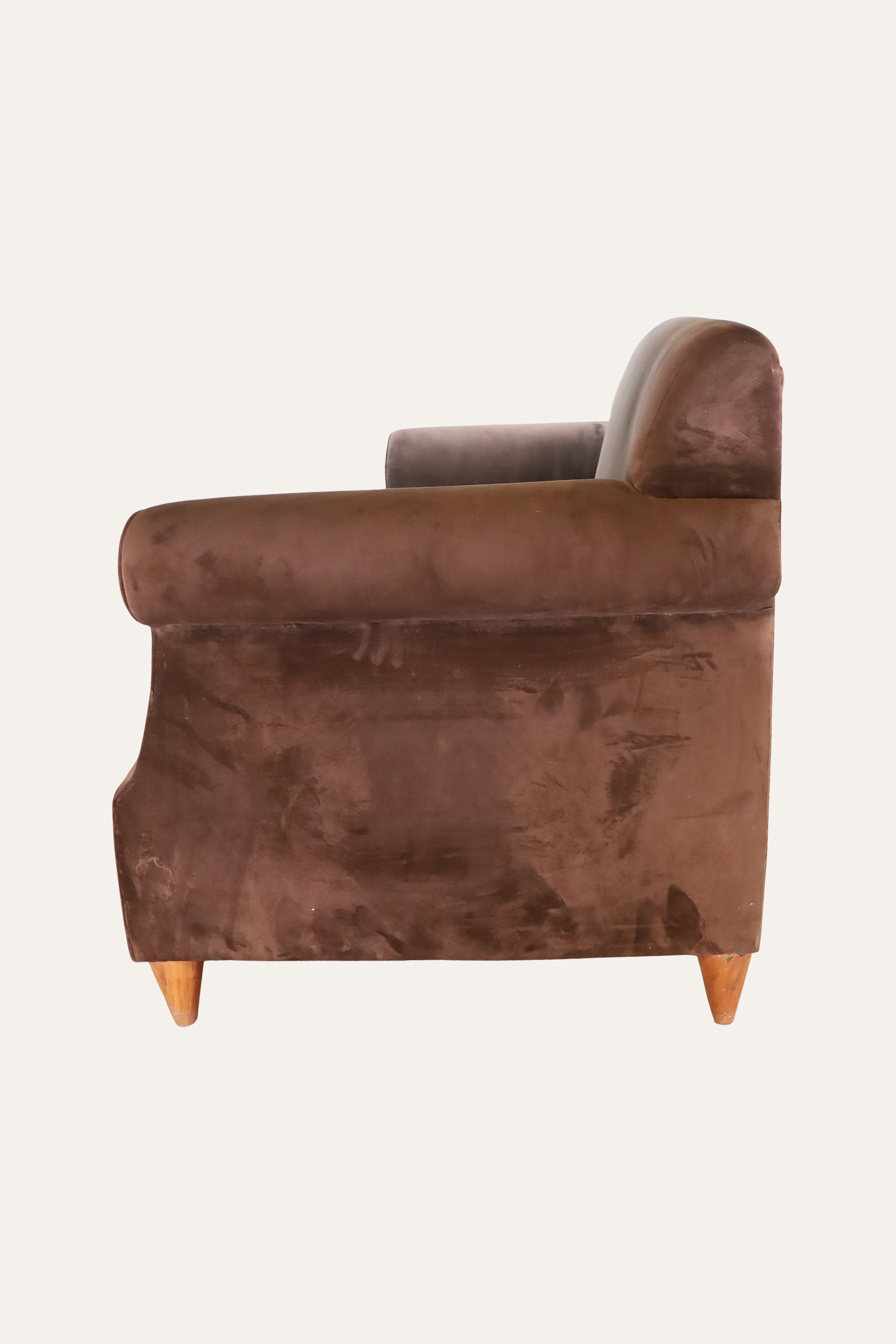 Velvet Rolled Arm Sofa for Living Areas