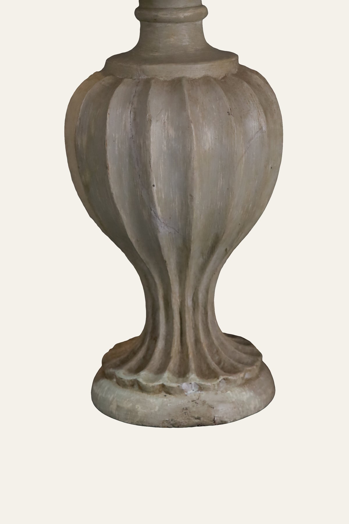Gray Ribbed Urn Table Lamp for Bedside Styling