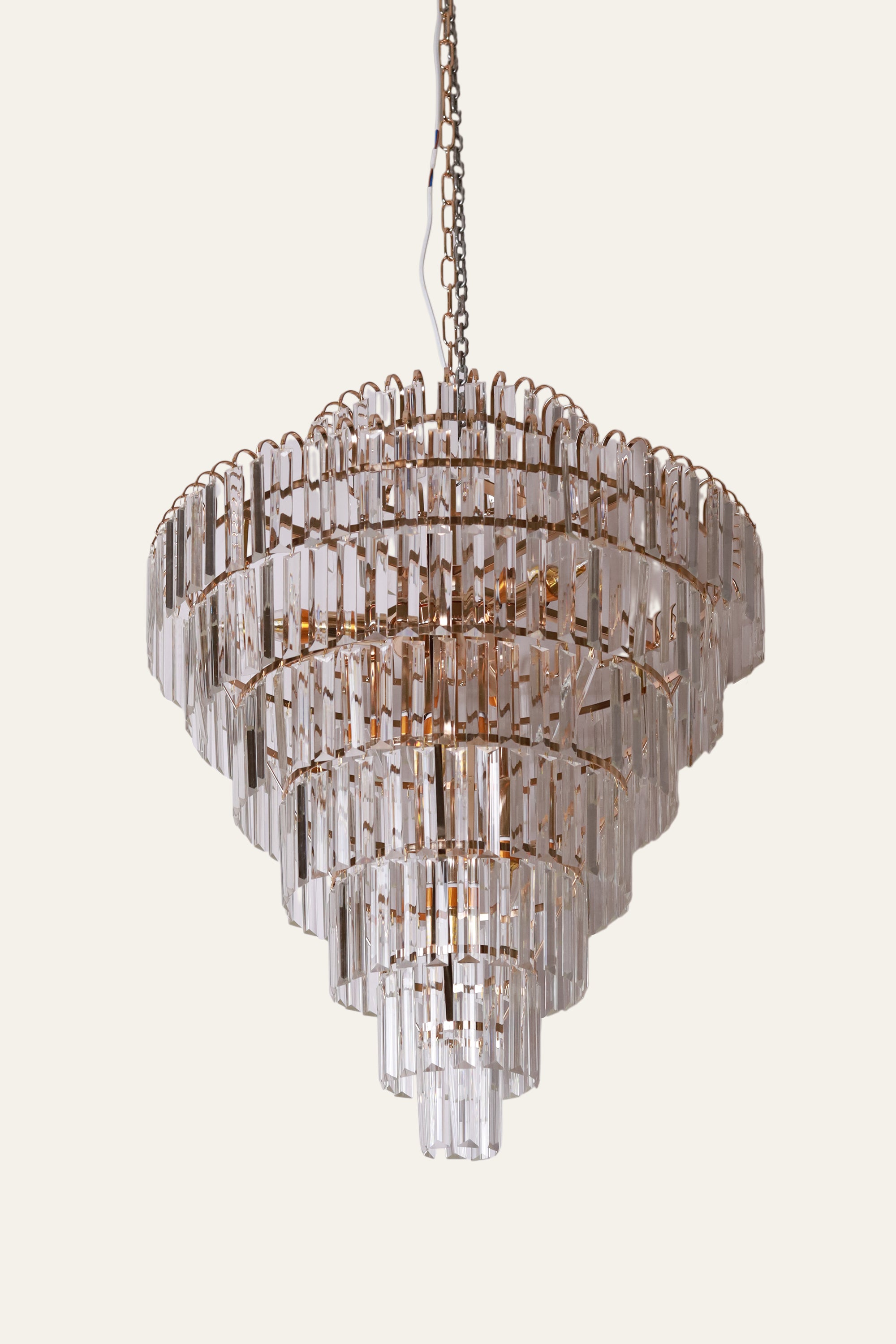 White Cascade Glass Chandelier for Living Room
