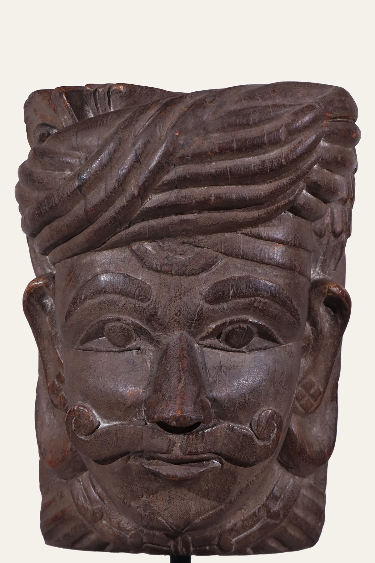 Rajasthani Turban Man Bust on Pedestal