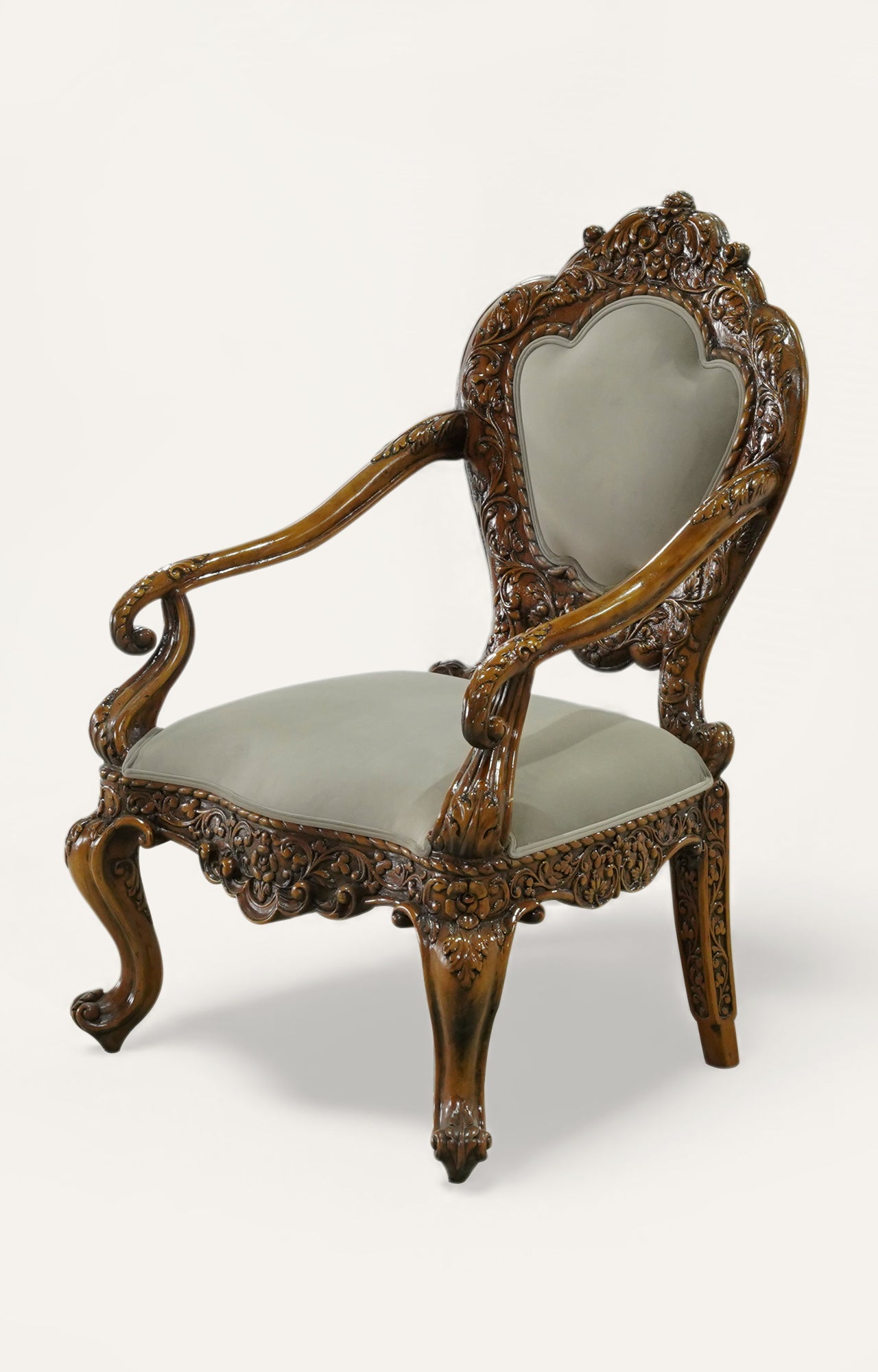 Indian Armchair in Teak and Linen