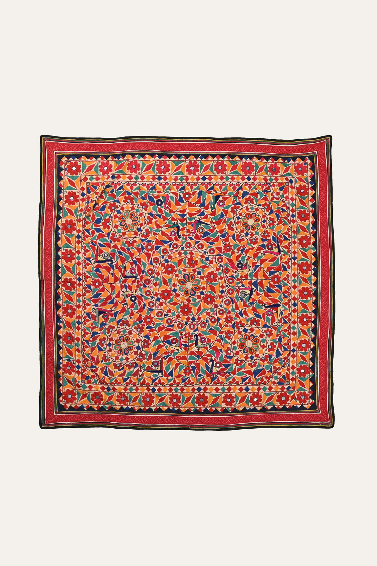 Indian folk mirrorwork Saurashtra embroidery tapestry