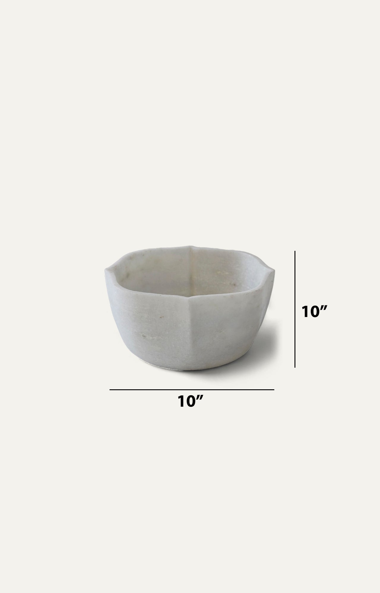 Ivory Marble Bowl size