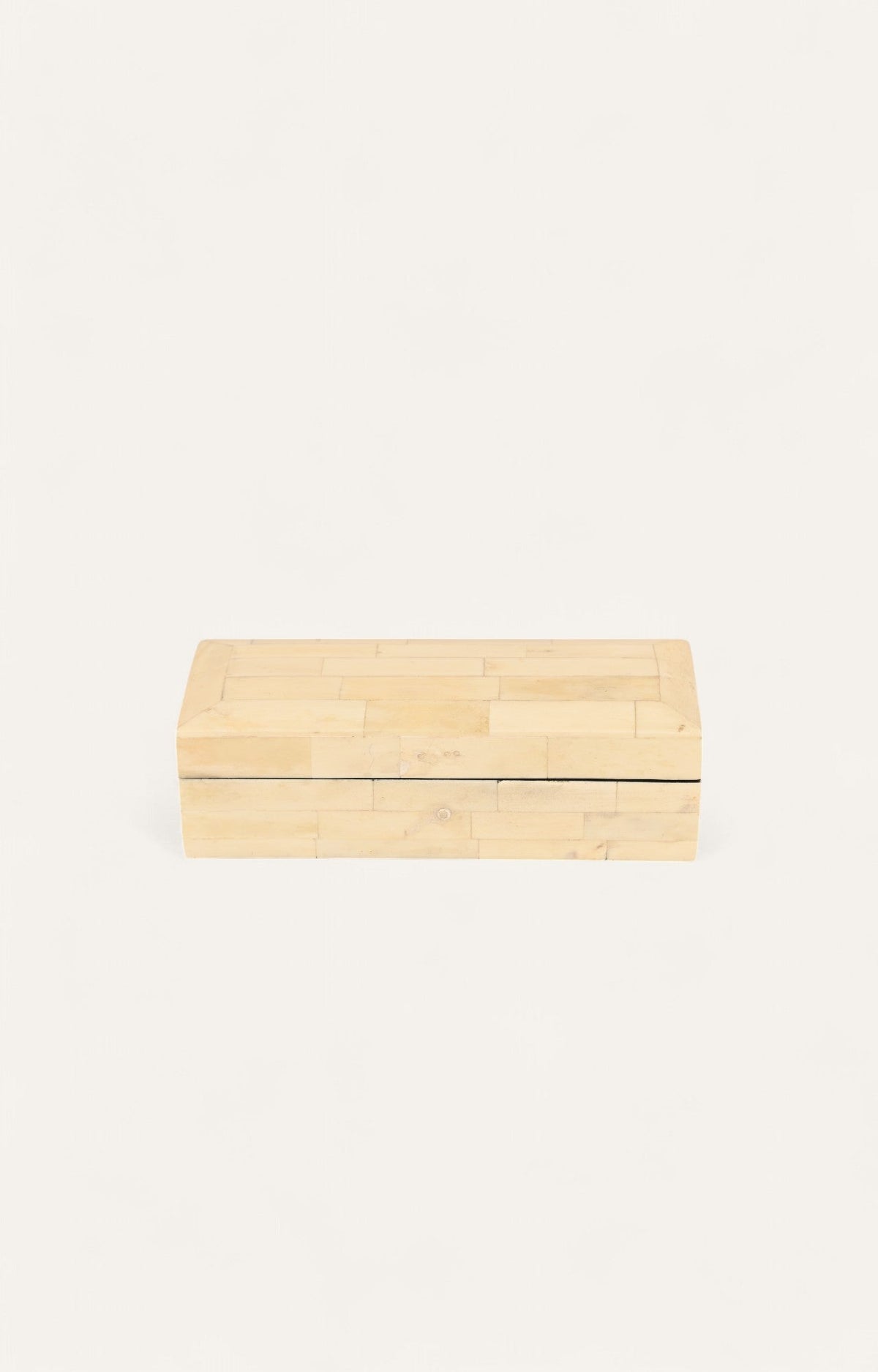 Ivory bone inlay box with domed lid