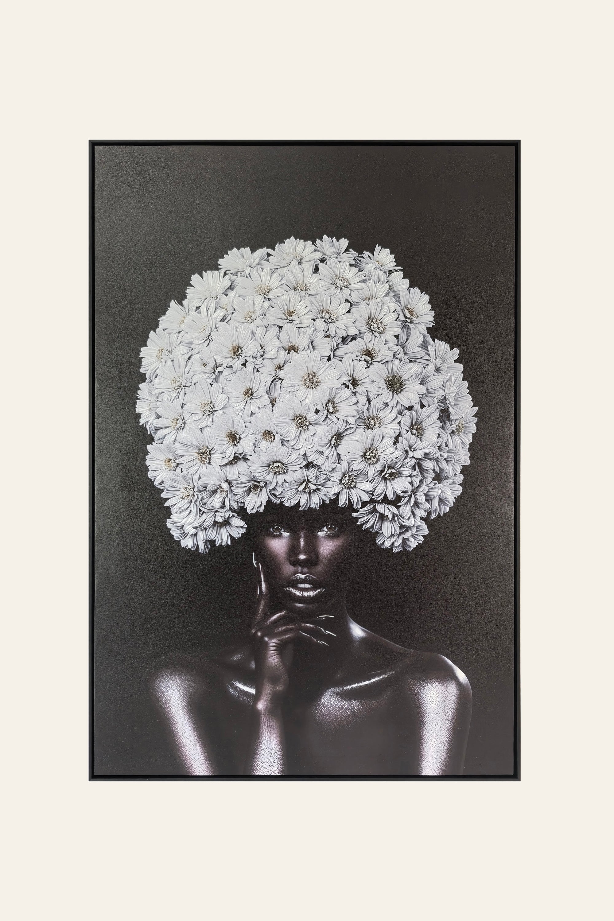 Flower Crown — Black & White Fashion Portrait