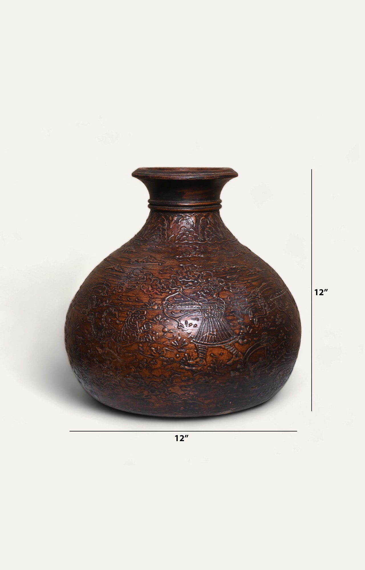 Lacquer Embossed Vase_size