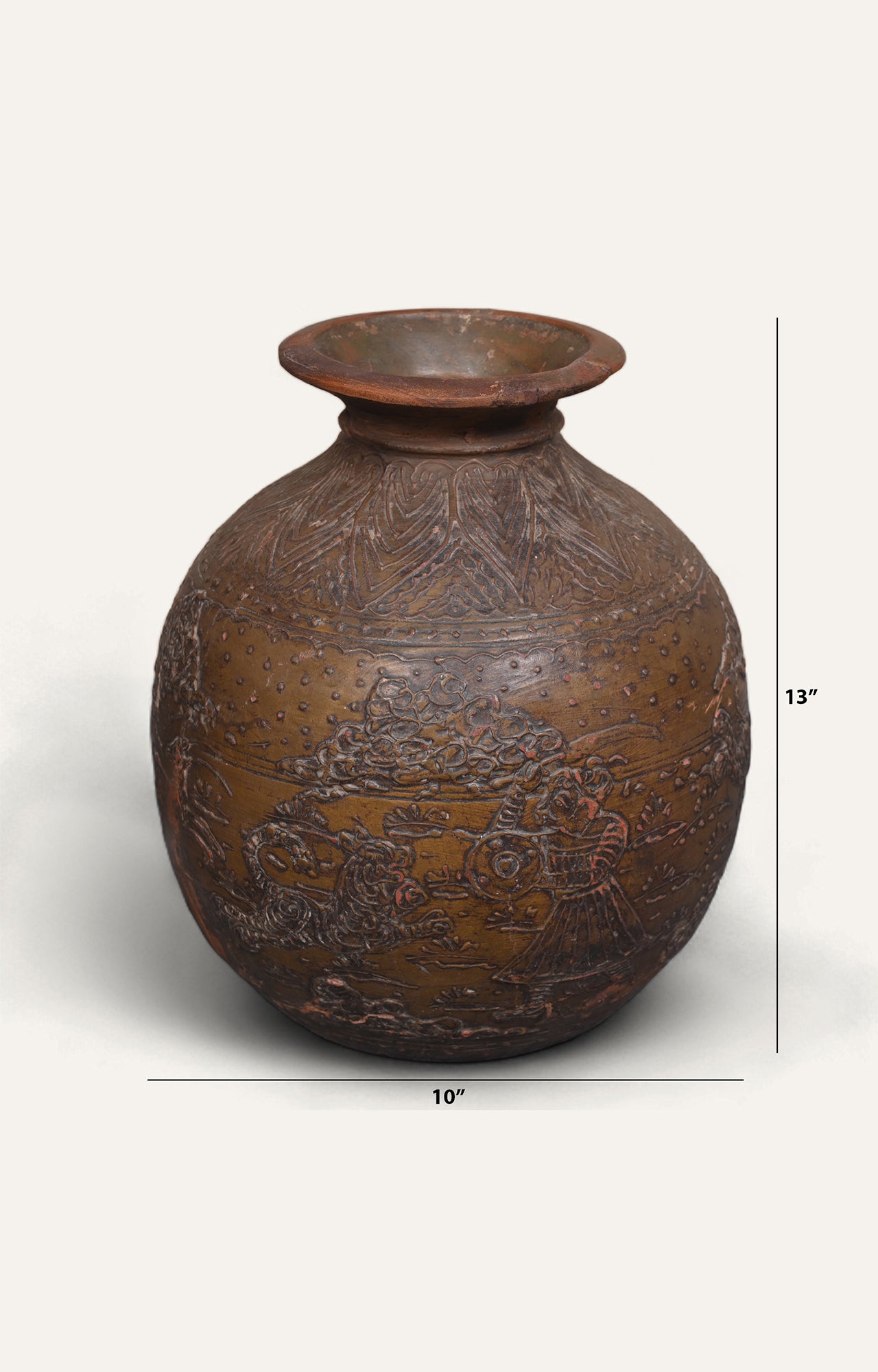 Lacquer Embossed Water Pot  1_size