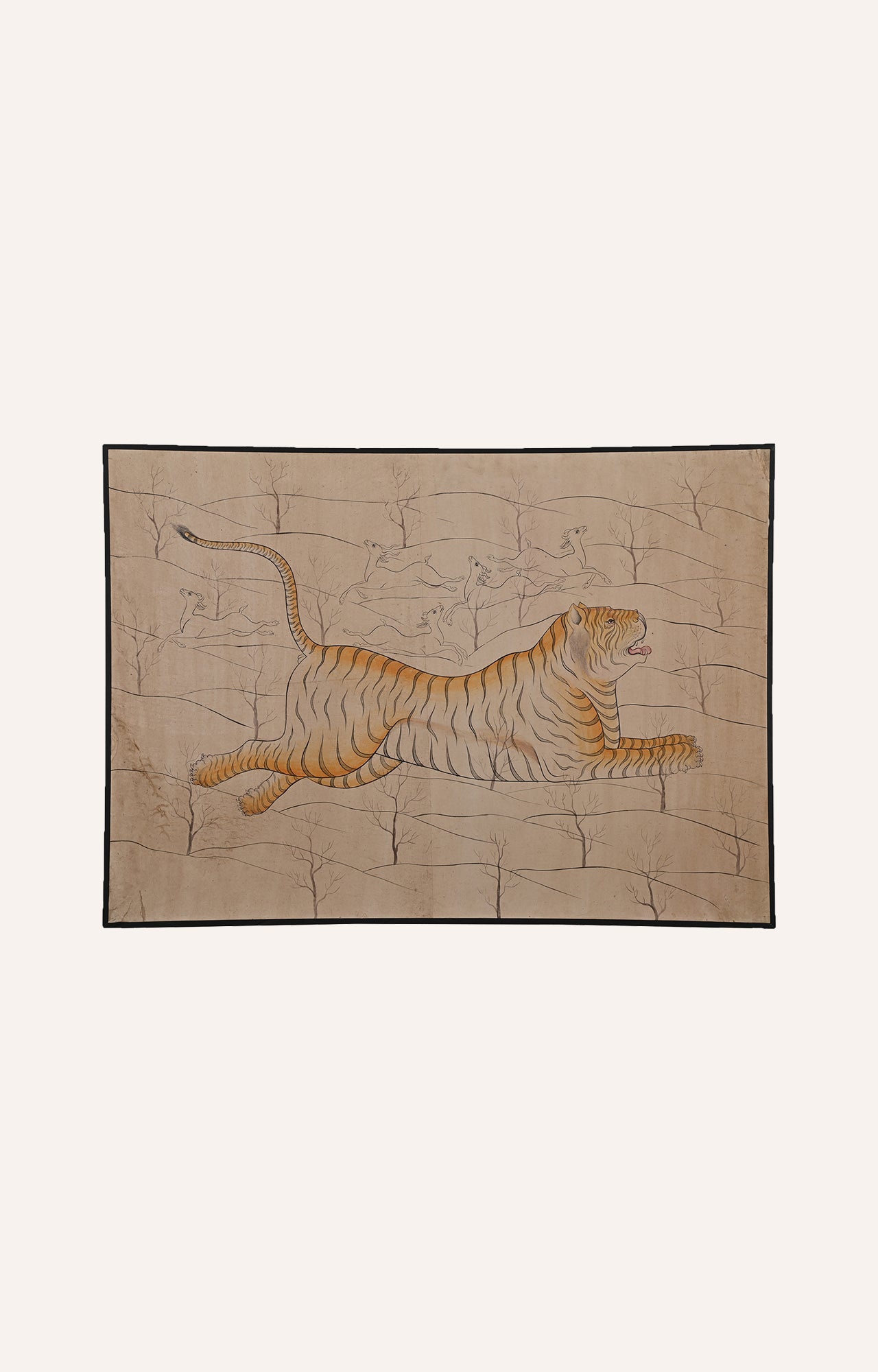 Large 19th Century Tiger Painting_main