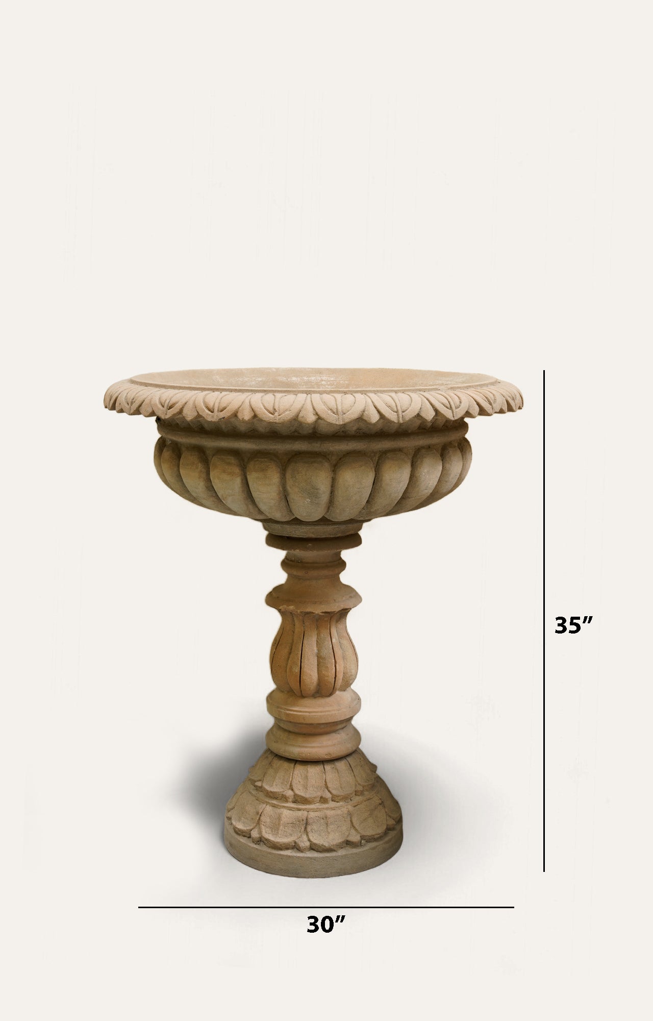 Large Stone Marble Flower Pot Planter_size