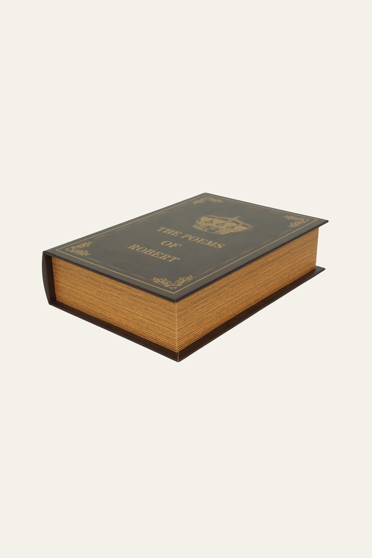 Large brown vintage book storage box