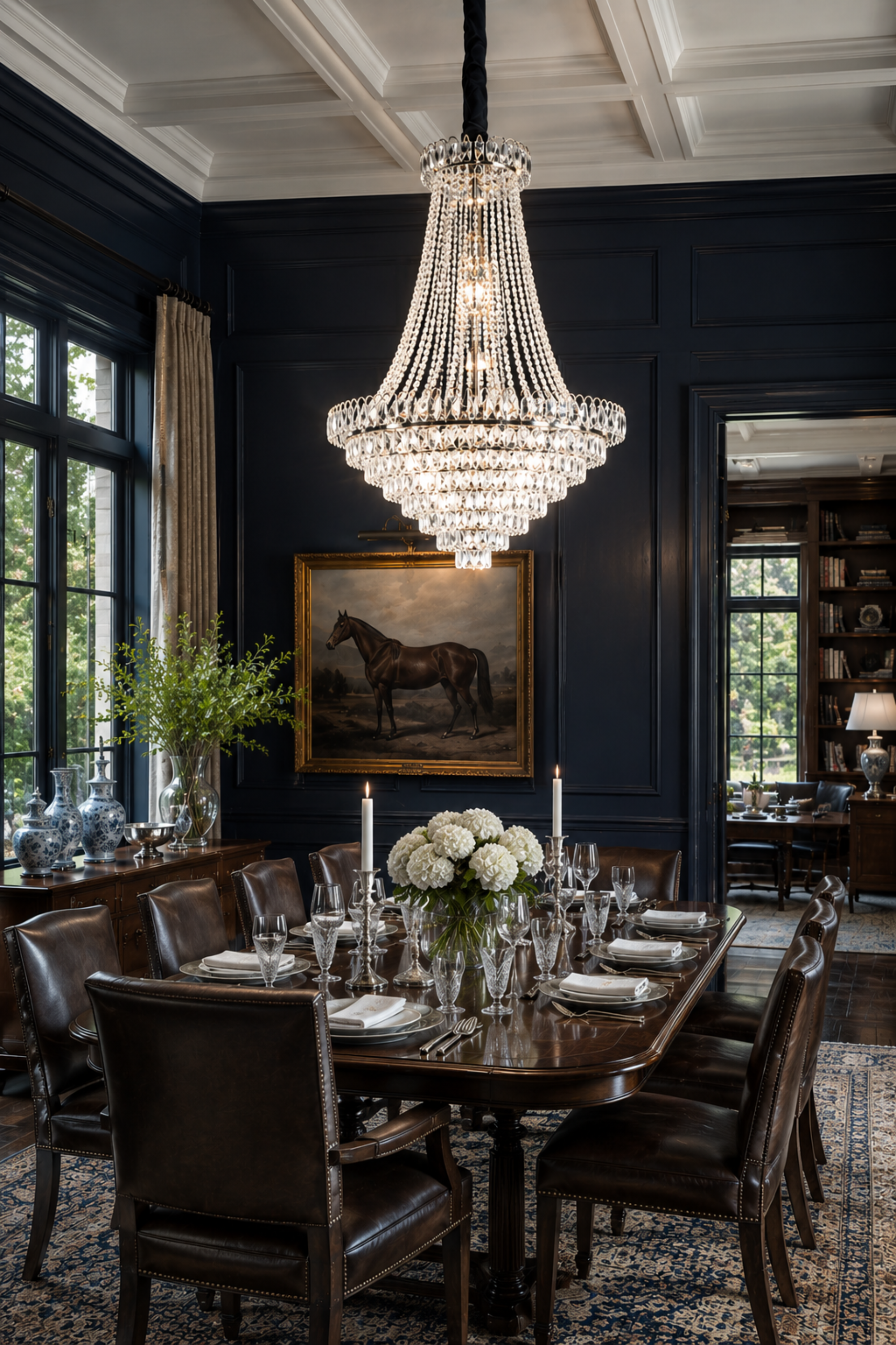 Layered White Baguette Chandelier in Gold Finish
