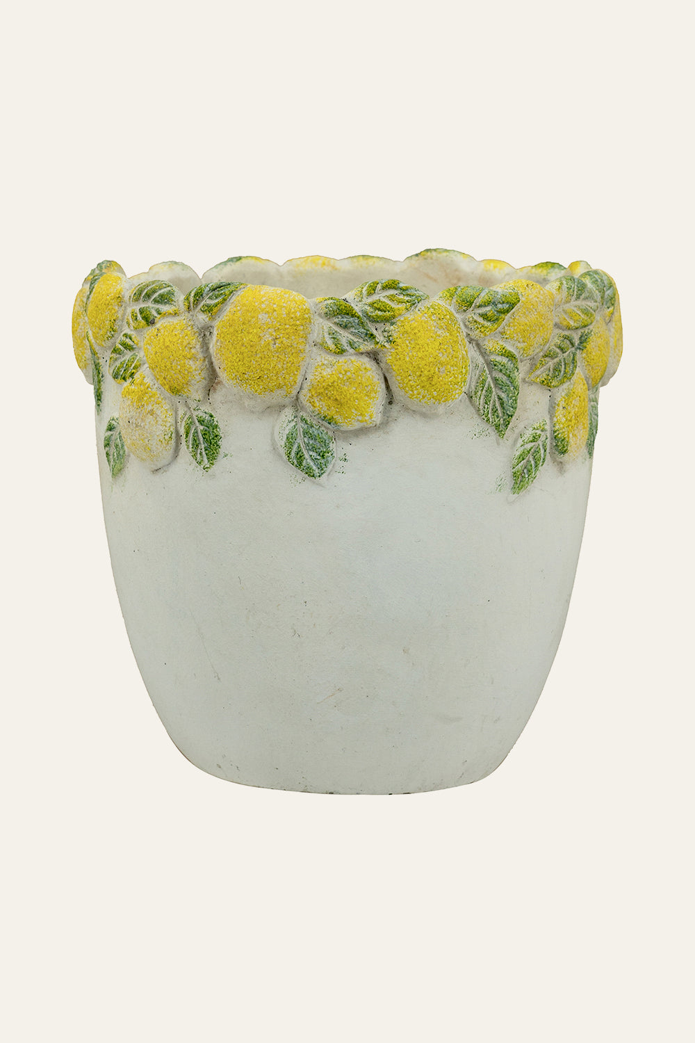 Lemon Motif Cement Planter