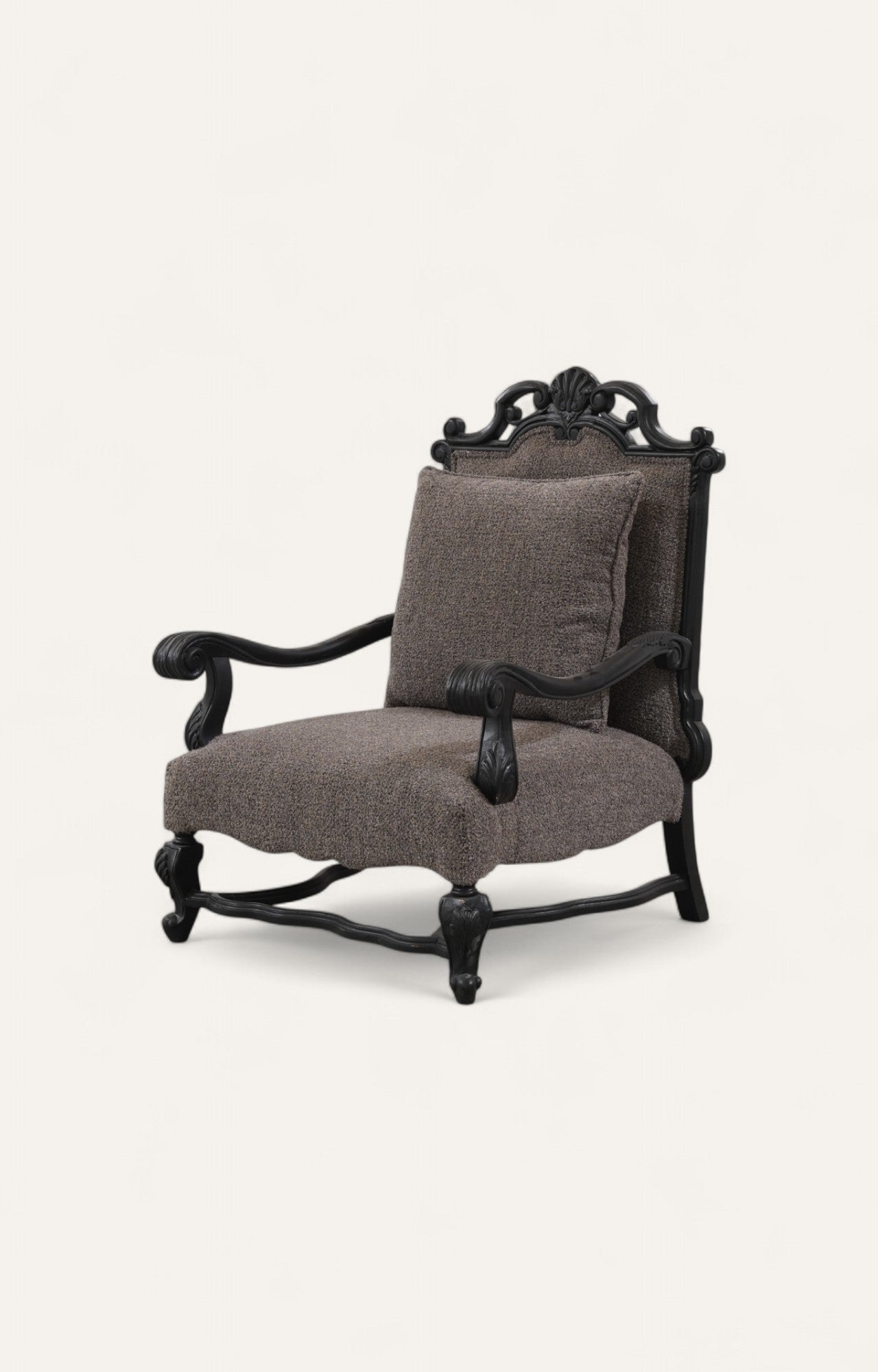 Linen Black Lounge Chair with Cushion