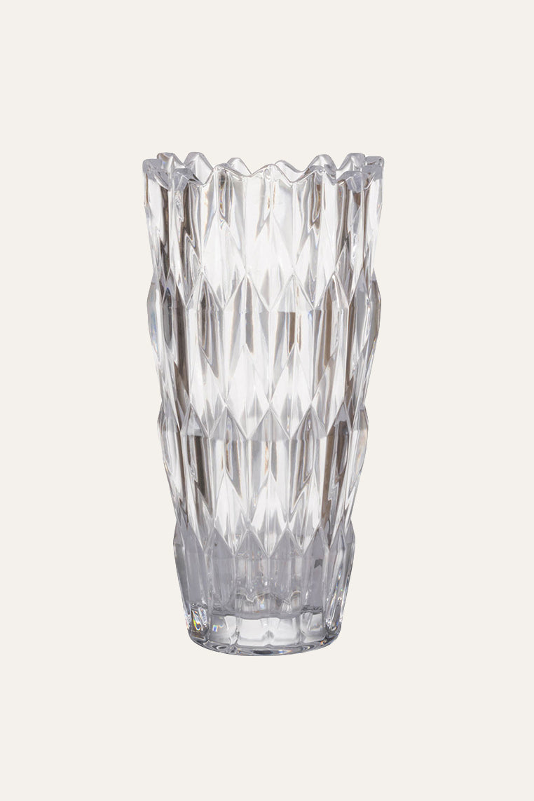 Livie Pique Tall Clear Glass Flower Vase