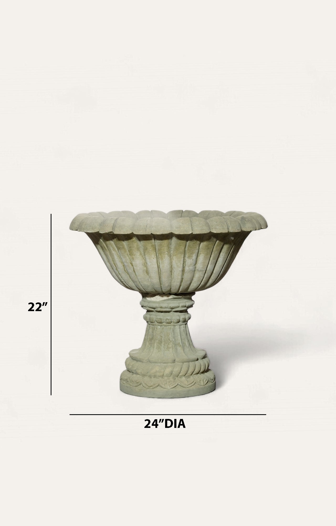 Lotus Long Leaf Urn_size