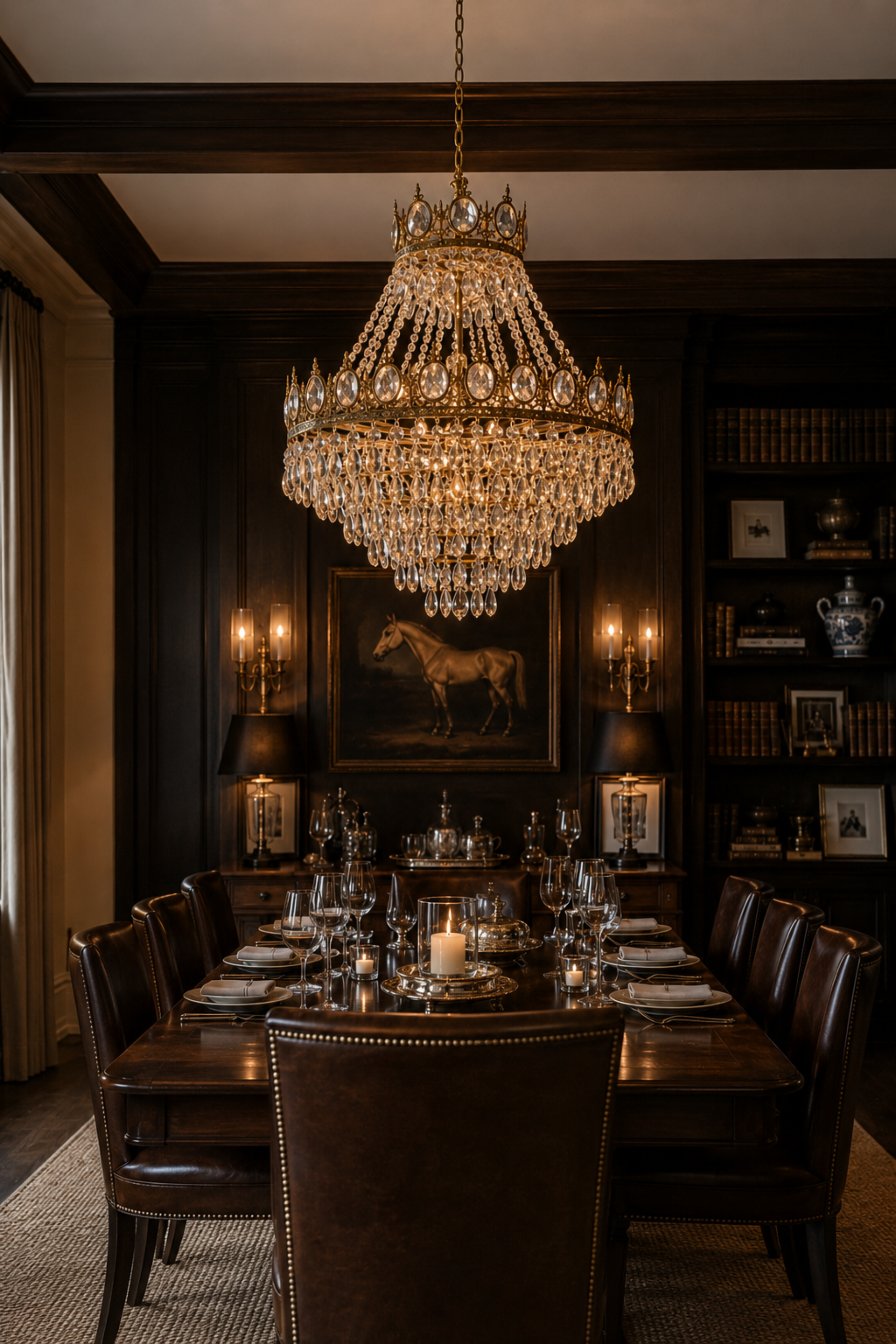 Luxury Tiered Glass Chandelier in Gold Finish