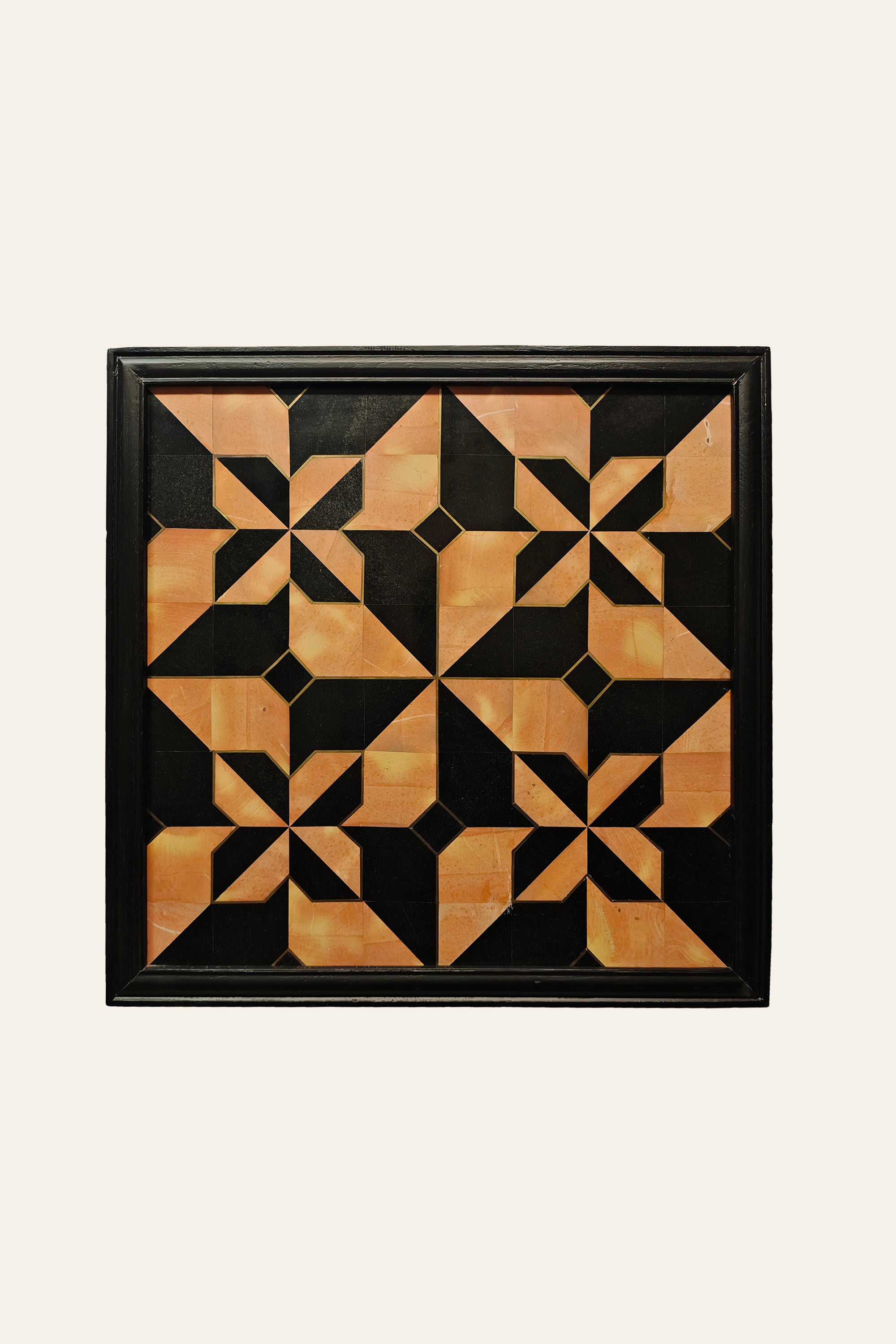 Luxury black marble brass inlay wall decor