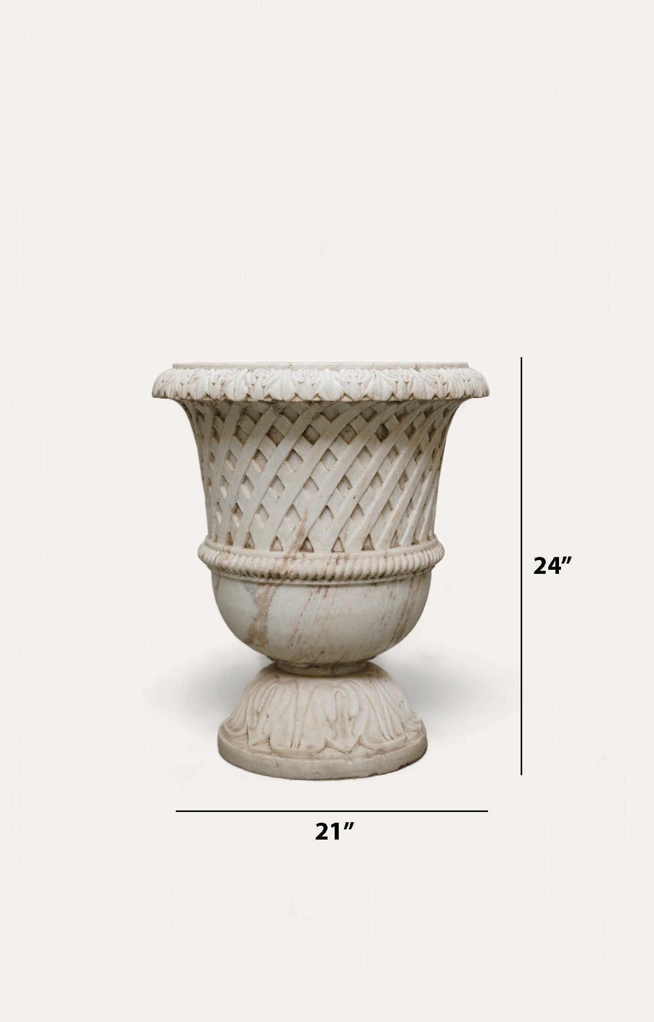 Marble Basket Weave Planter_size