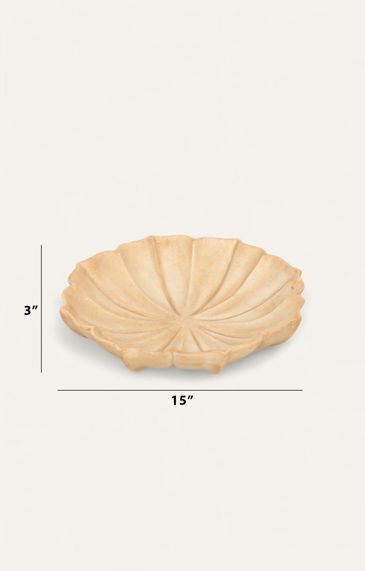 Marble Floral Lotus Shaped Bowl size