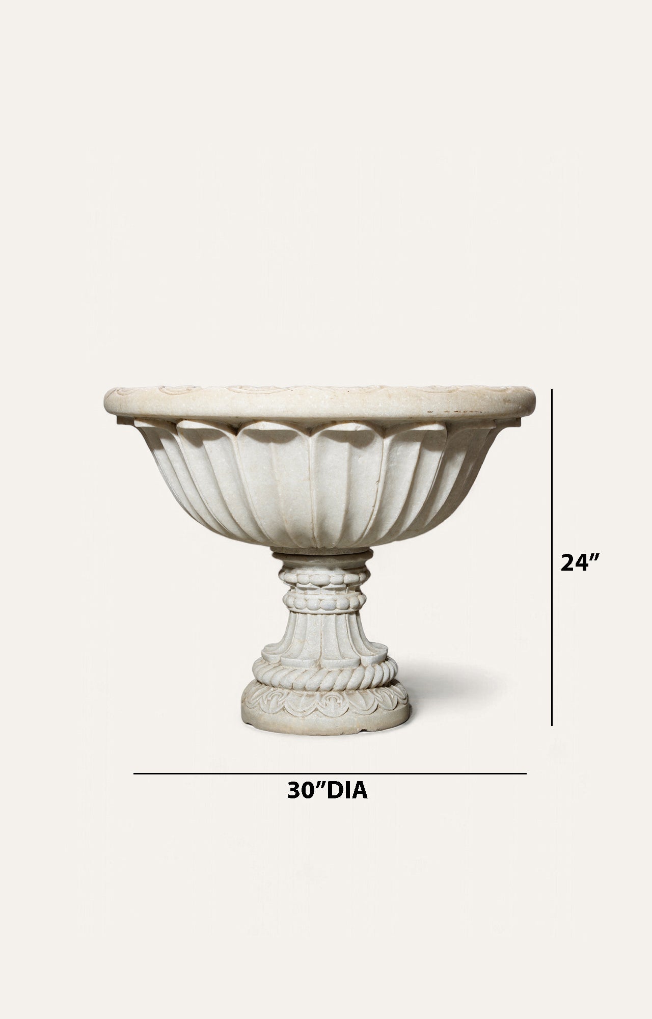 Marble Floral Urn_size